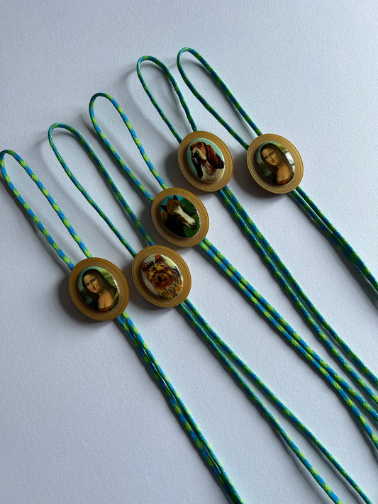 Green and Gold Acrylic Bolo Ties