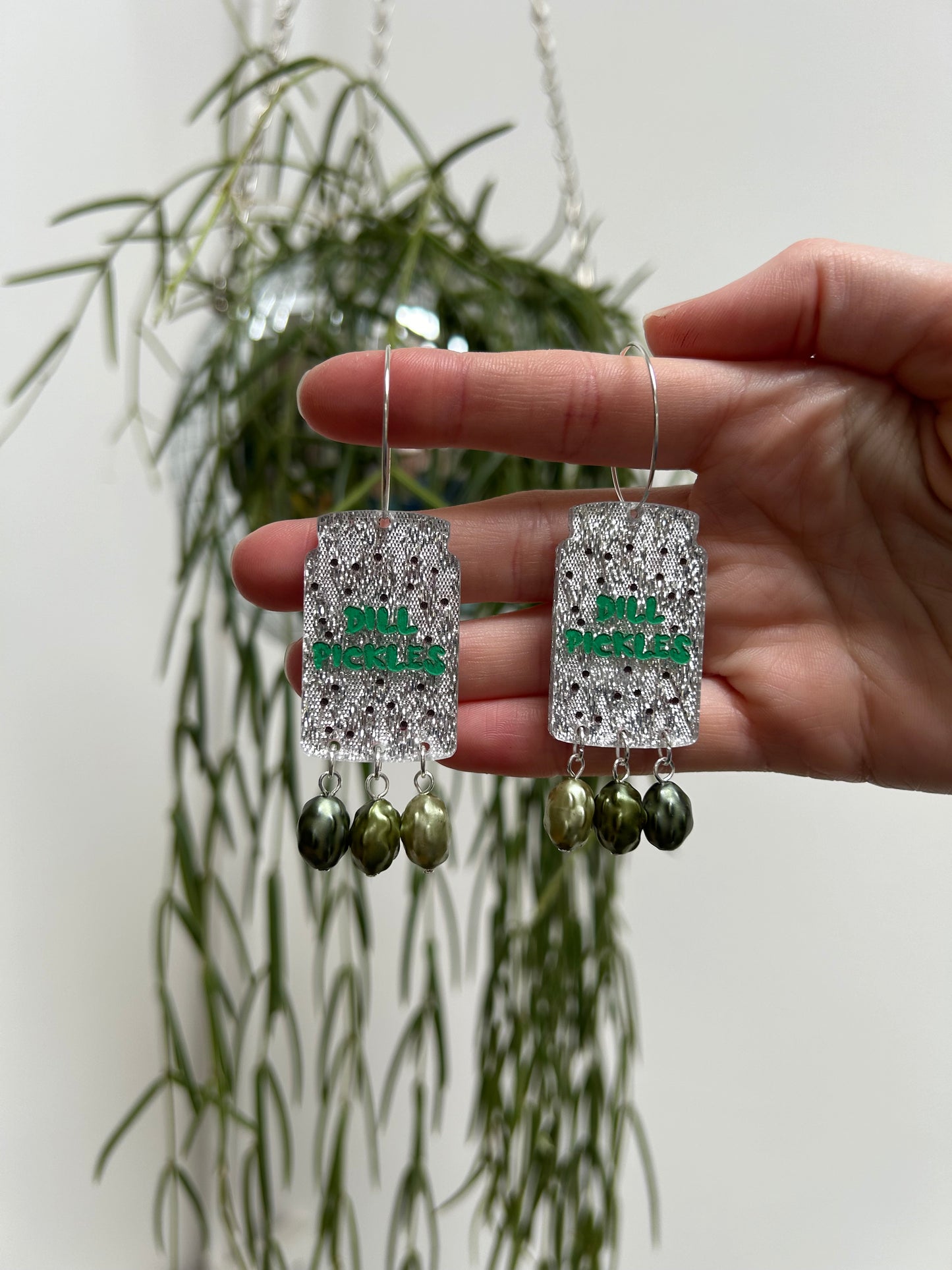 Dill Pickle Acrylic Hoop Earrings