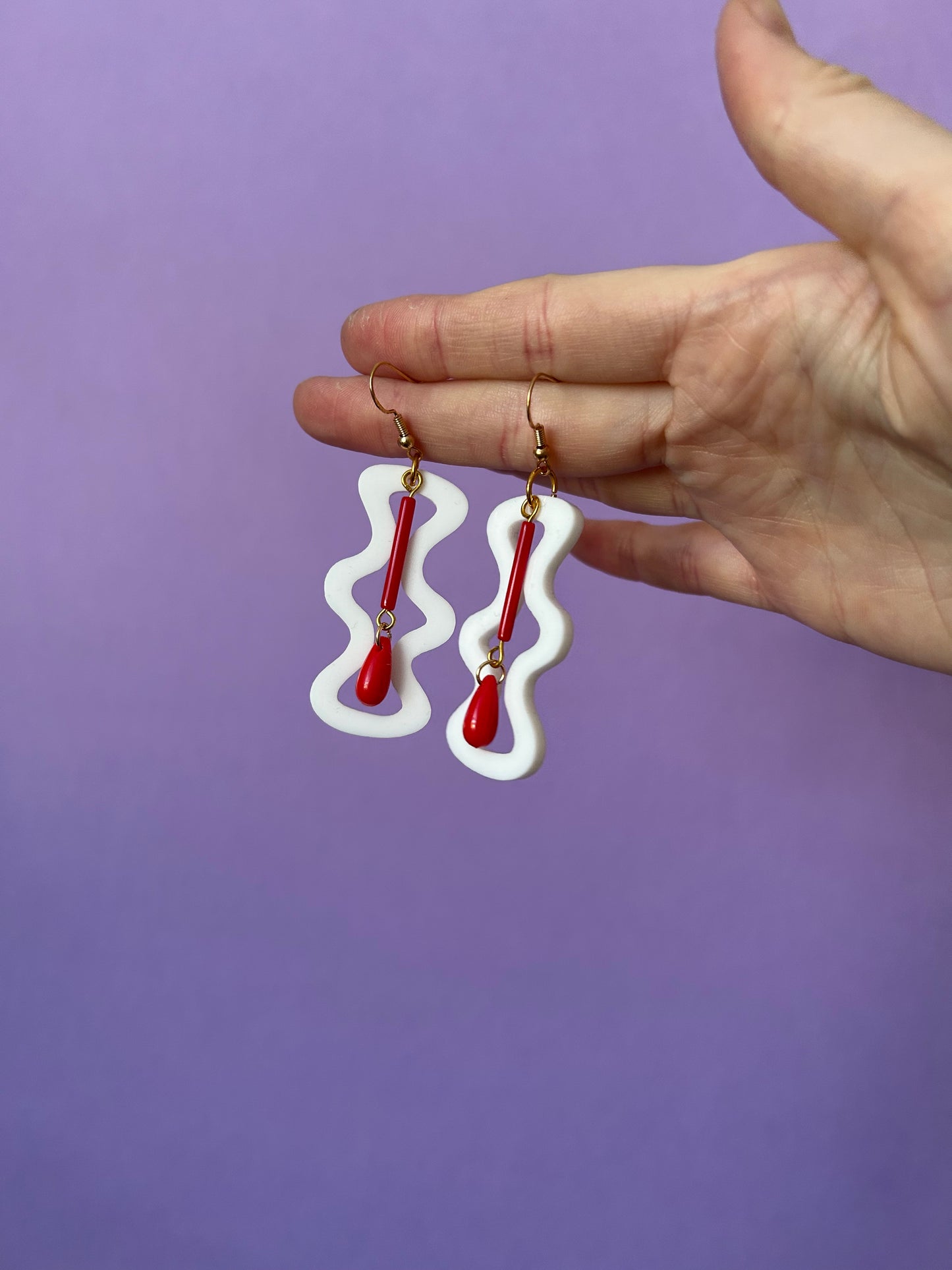 Period Acrylic Hook Earrings