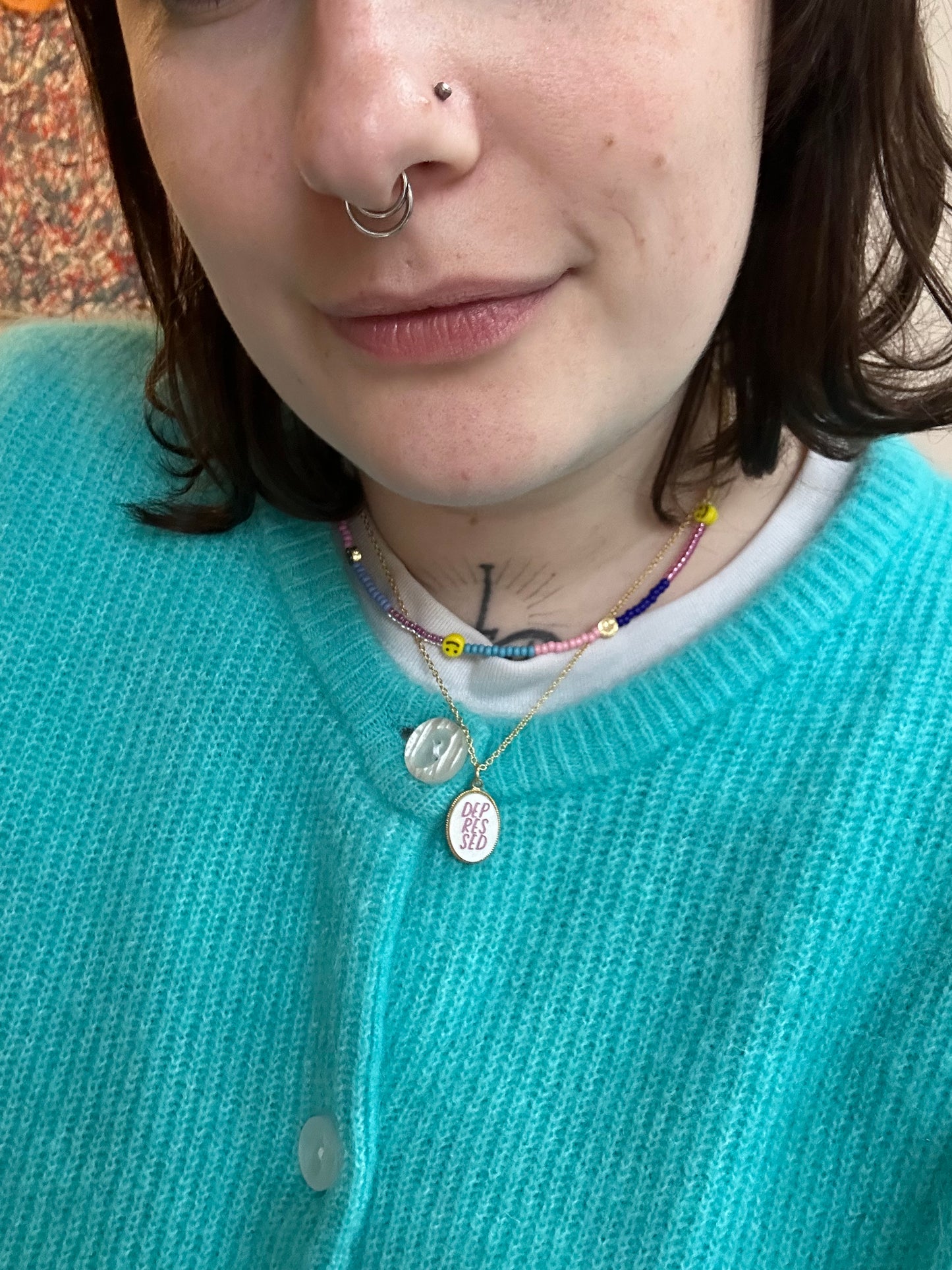 Oval Engraved Acrylic Word Necklaces