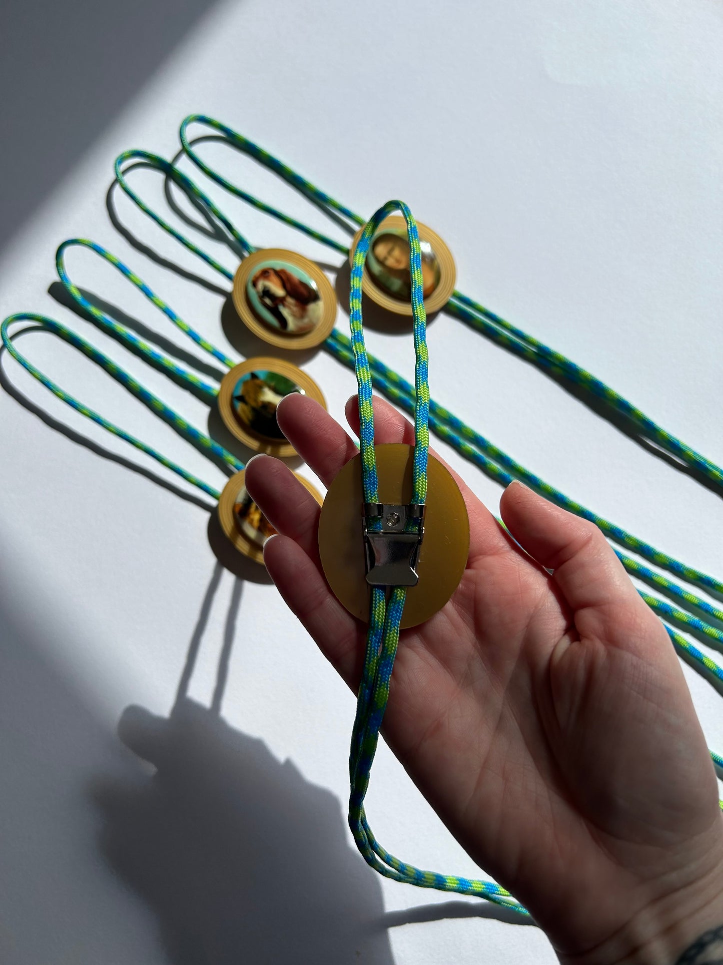 Green and Gold Acrylic Bolo Ties