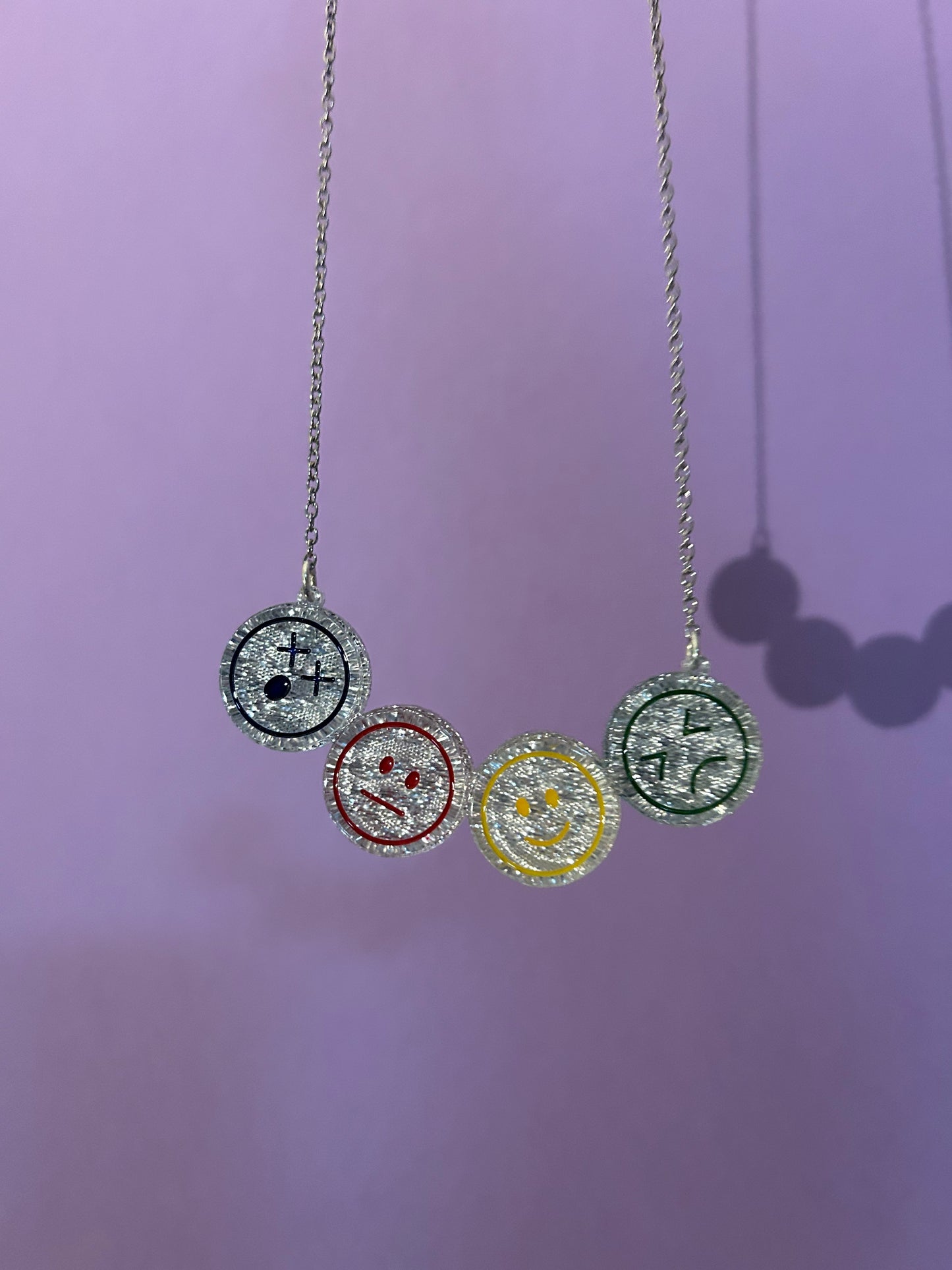 Mixed Emotions Glittery Acrylic Necklace