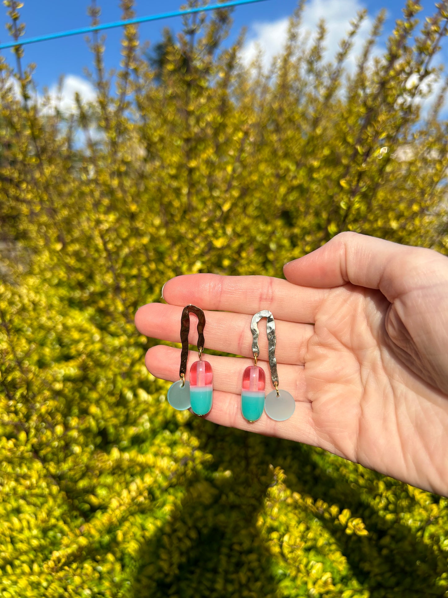Fancy Pill Dangly Earrings
