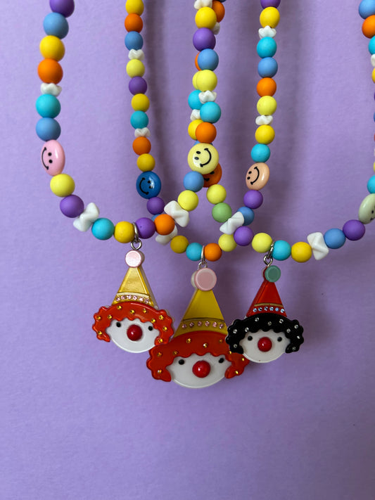 Acetate Clown Beaded Necklaces