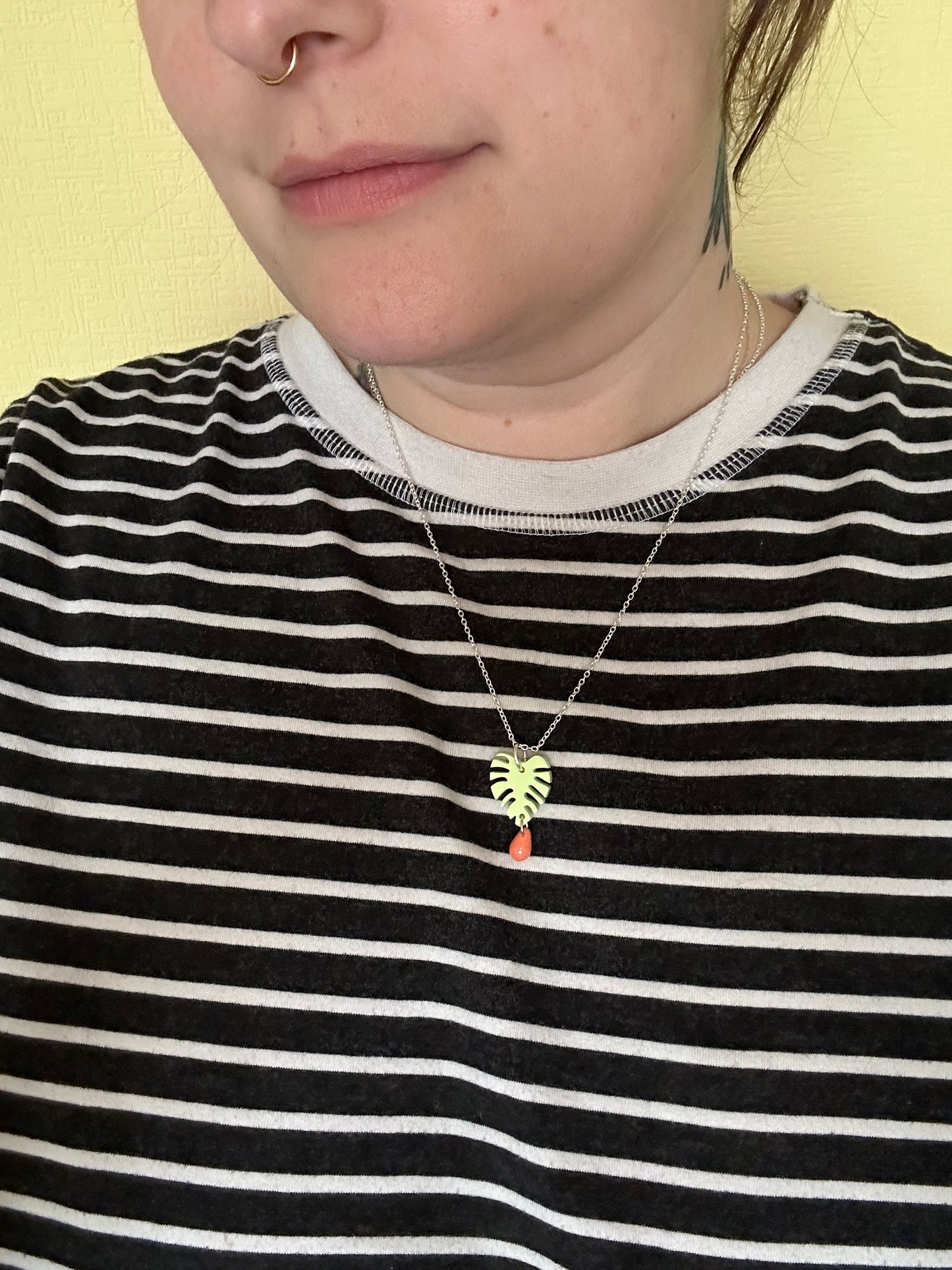 Mini Monstera Acrylic Necklaces