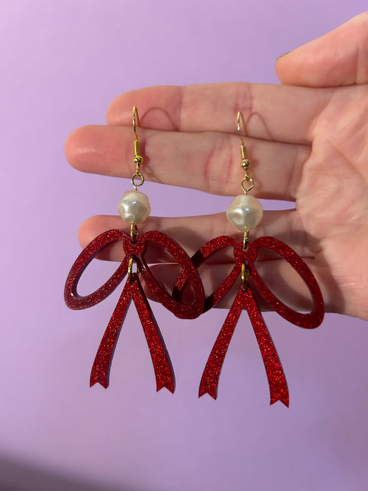 Big Bow Acrylic Earrings