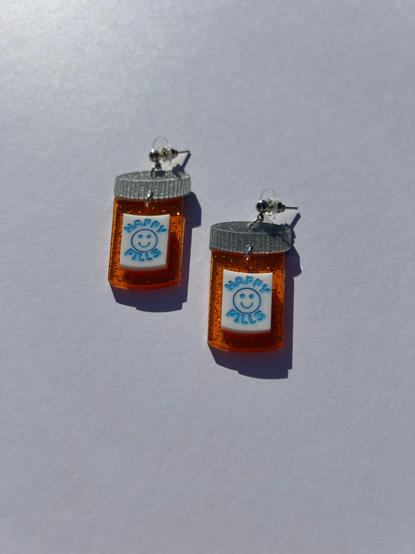 Happy Pills Acrylic Earrings