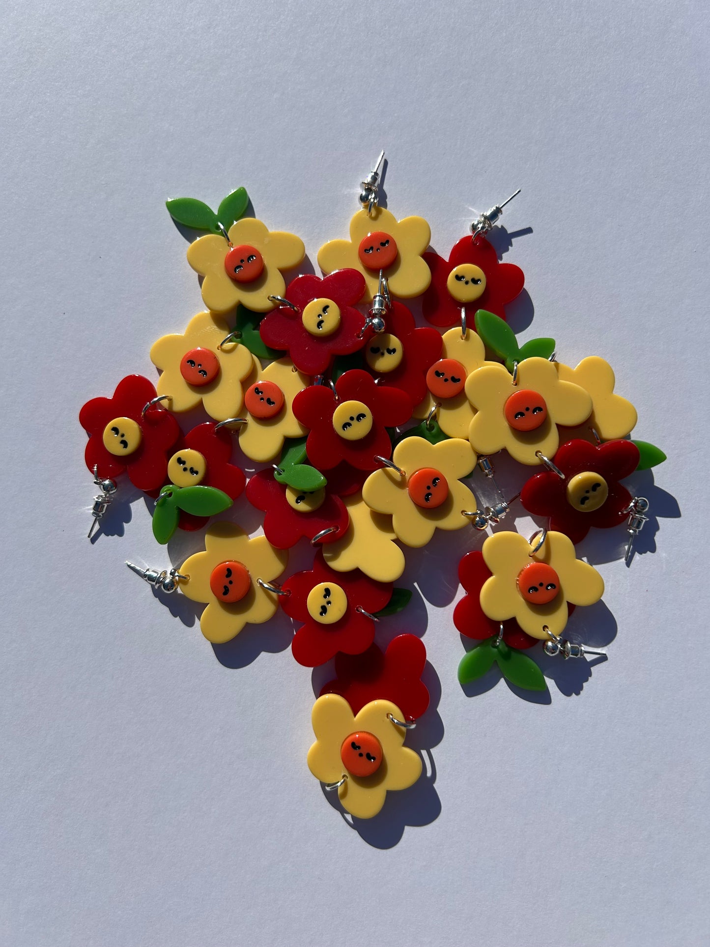 Duo Flower Acetate Earrings
