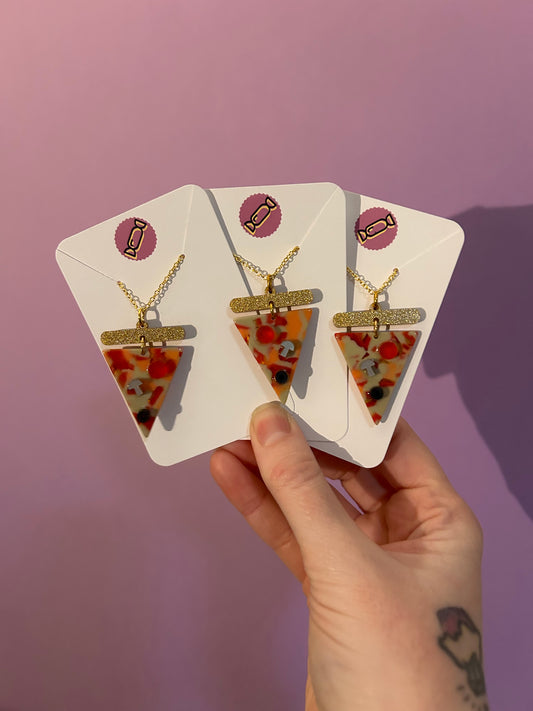 Pizza Slice Acetate Necklace