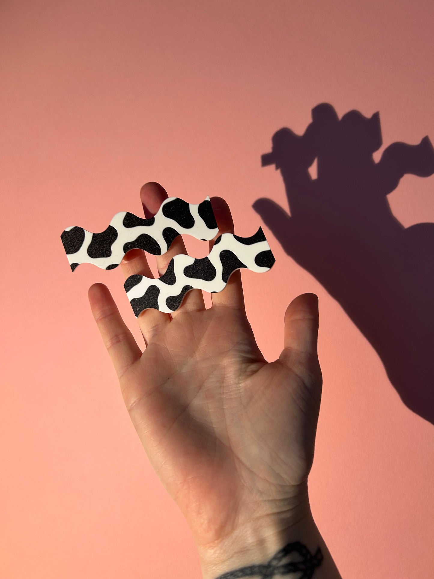 Cow Print Acrylic Hair Slides