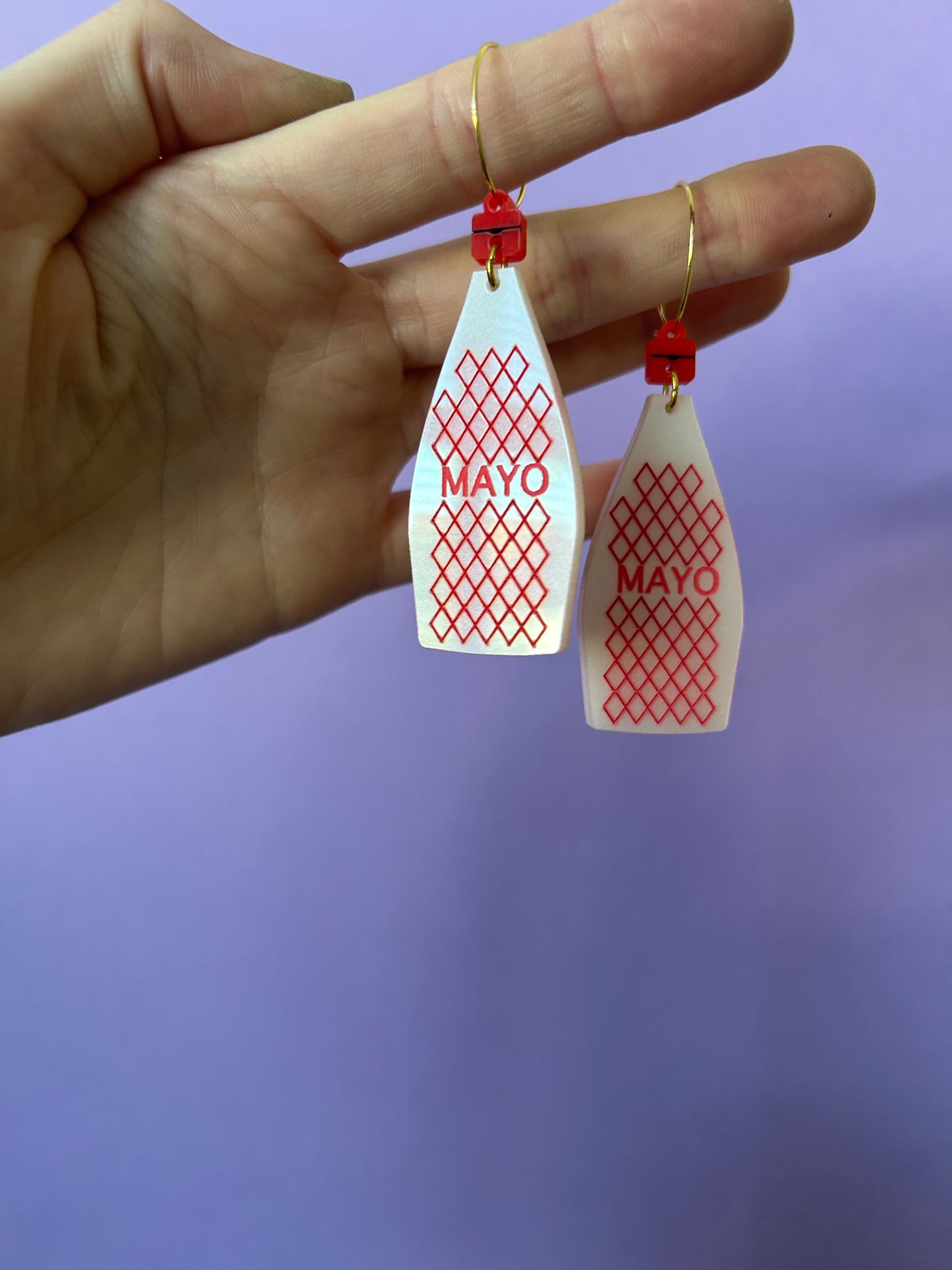 Mayo Bottle Hoop Acrylic Earrings