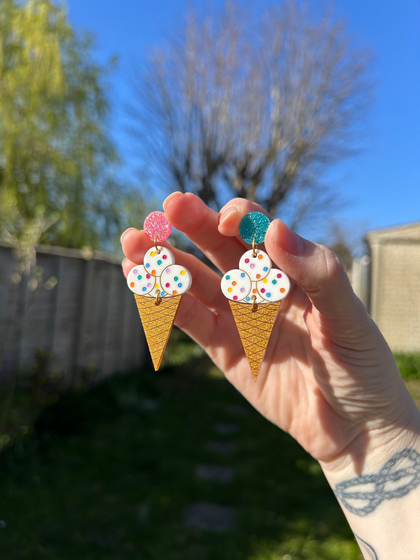 Ice Cream Acrylic Earrings