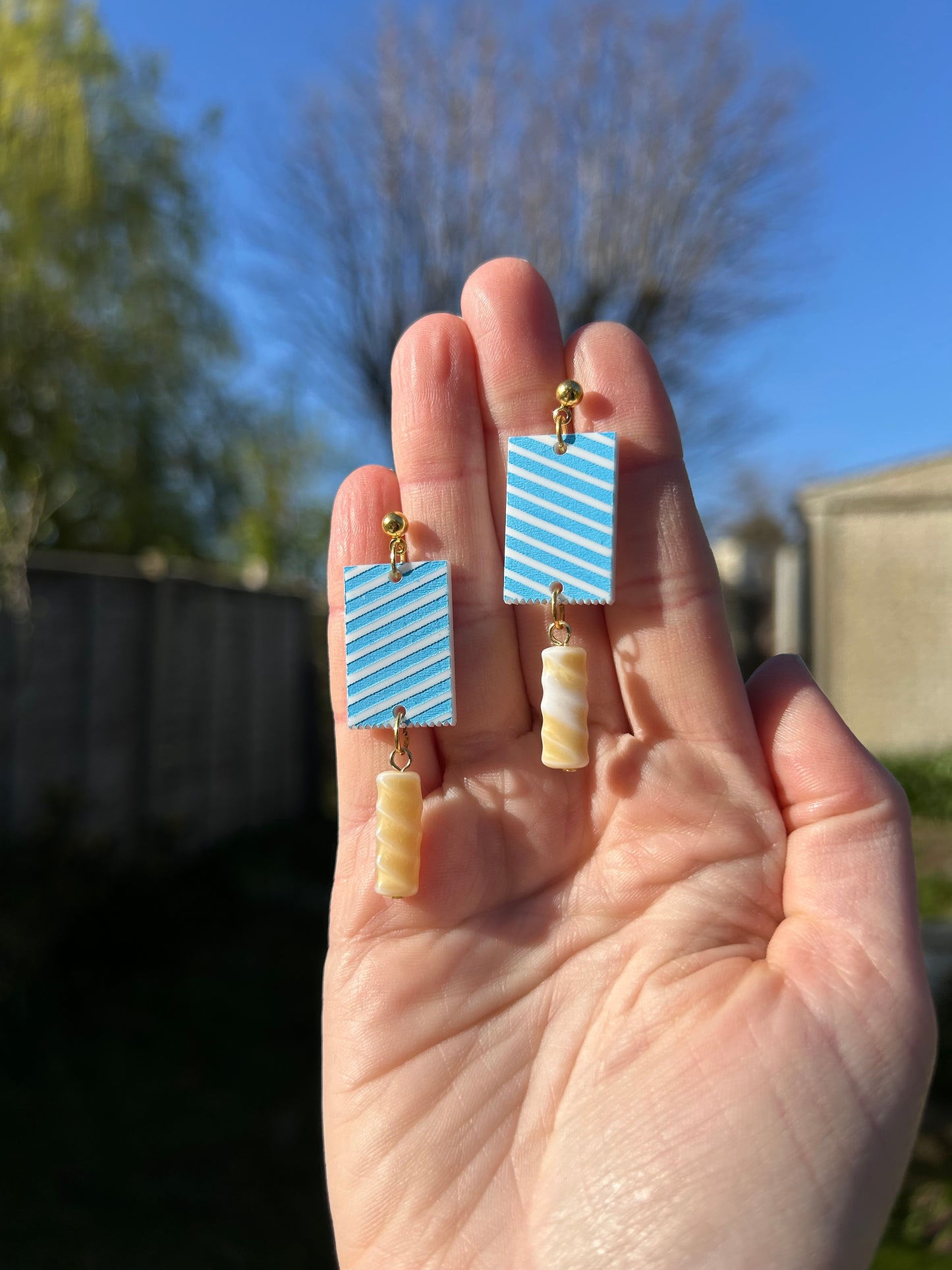 Sausage Roll Acrylic Earrings