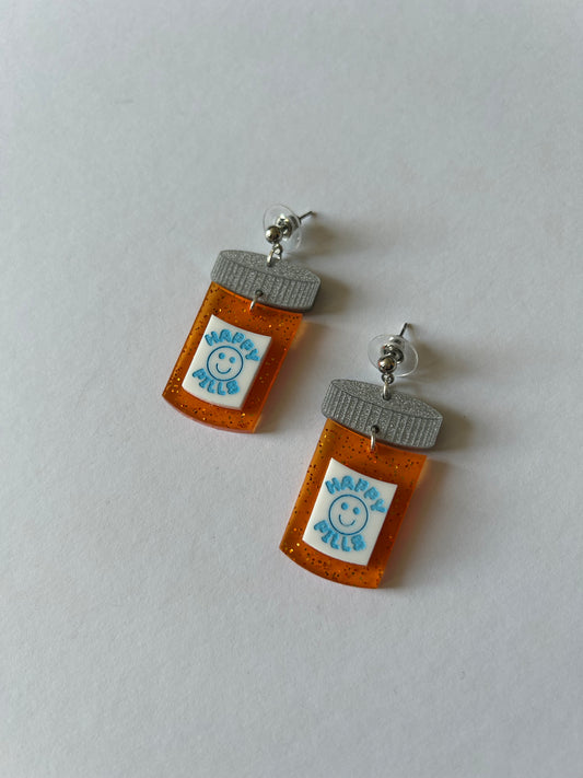 Happy Pills Acrylic Earrings