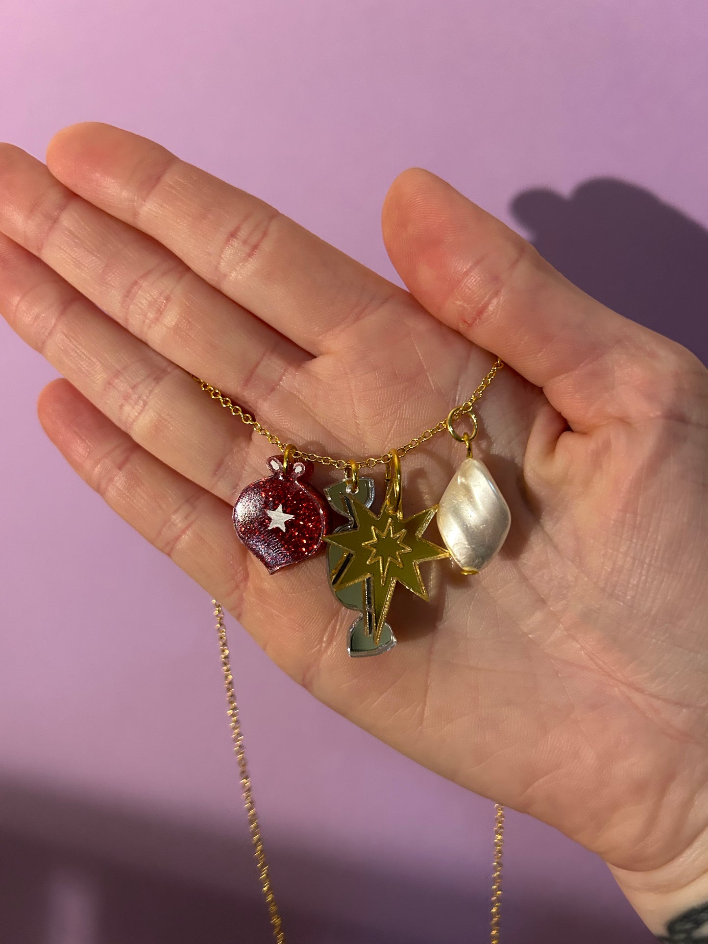 Festive Acrylic Charm Necklaces