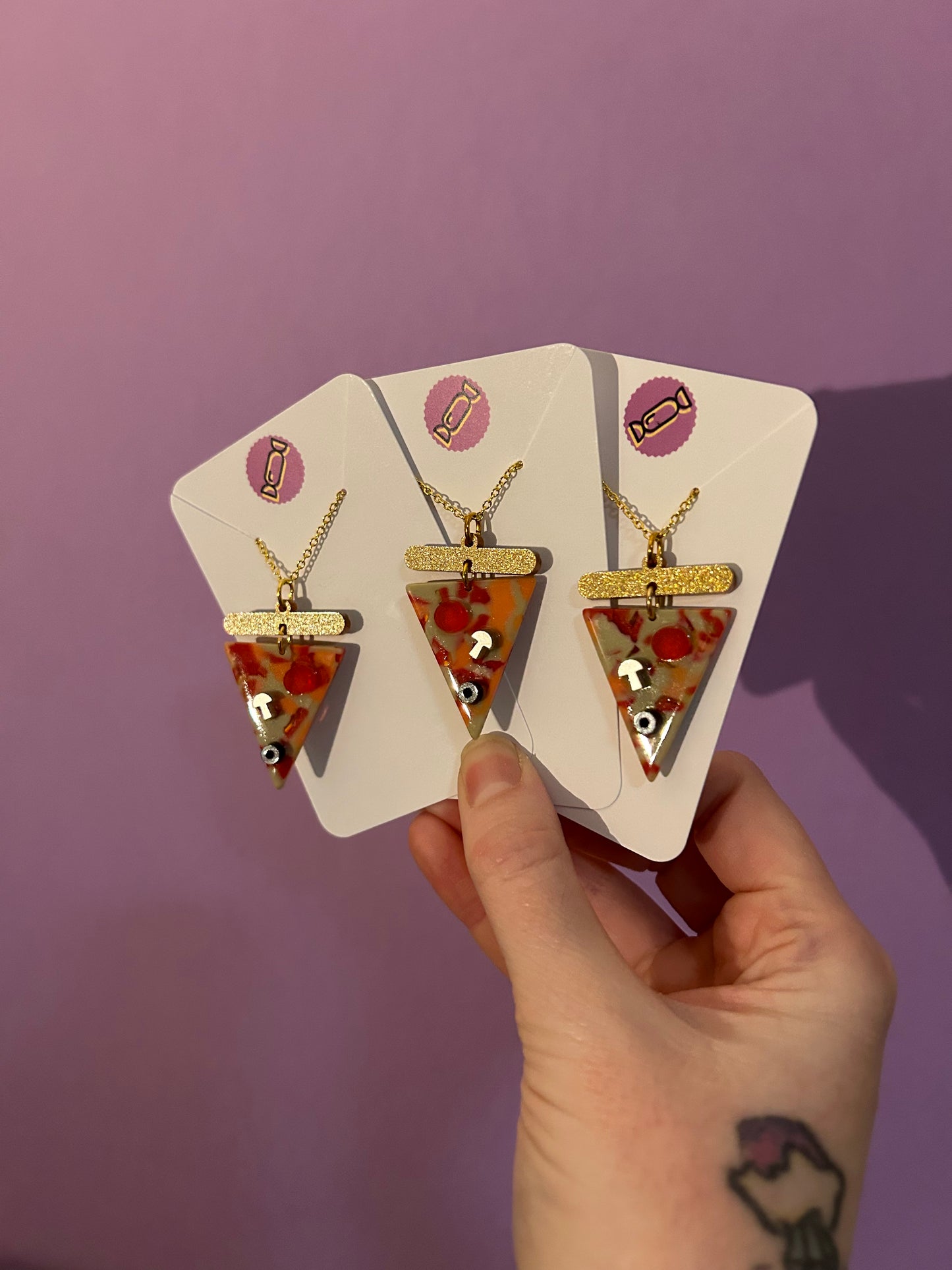 Pizza Slice Acetate Necklace