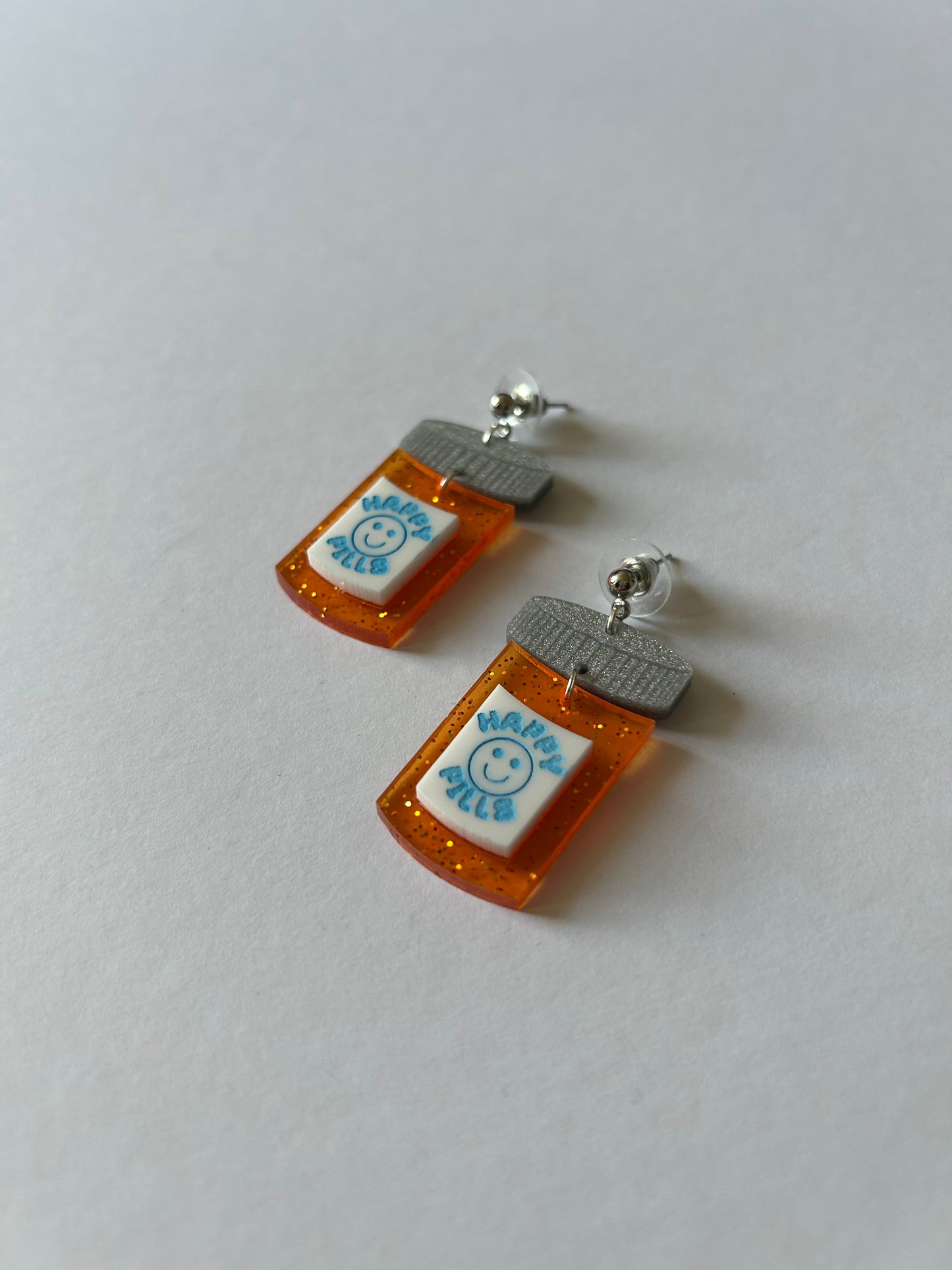 Happy Pills Acrylic Earrings
