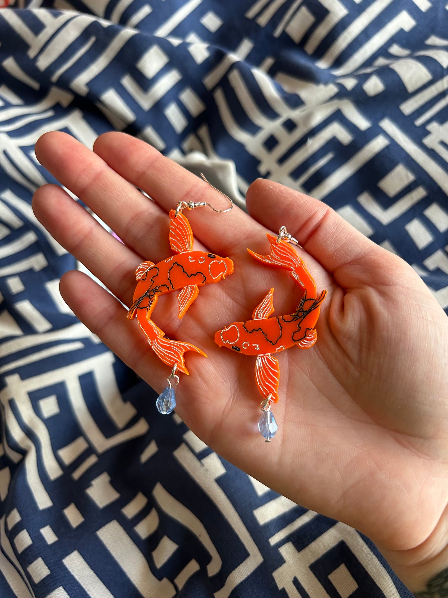Koi Fish Dangly Acrylic Earrings