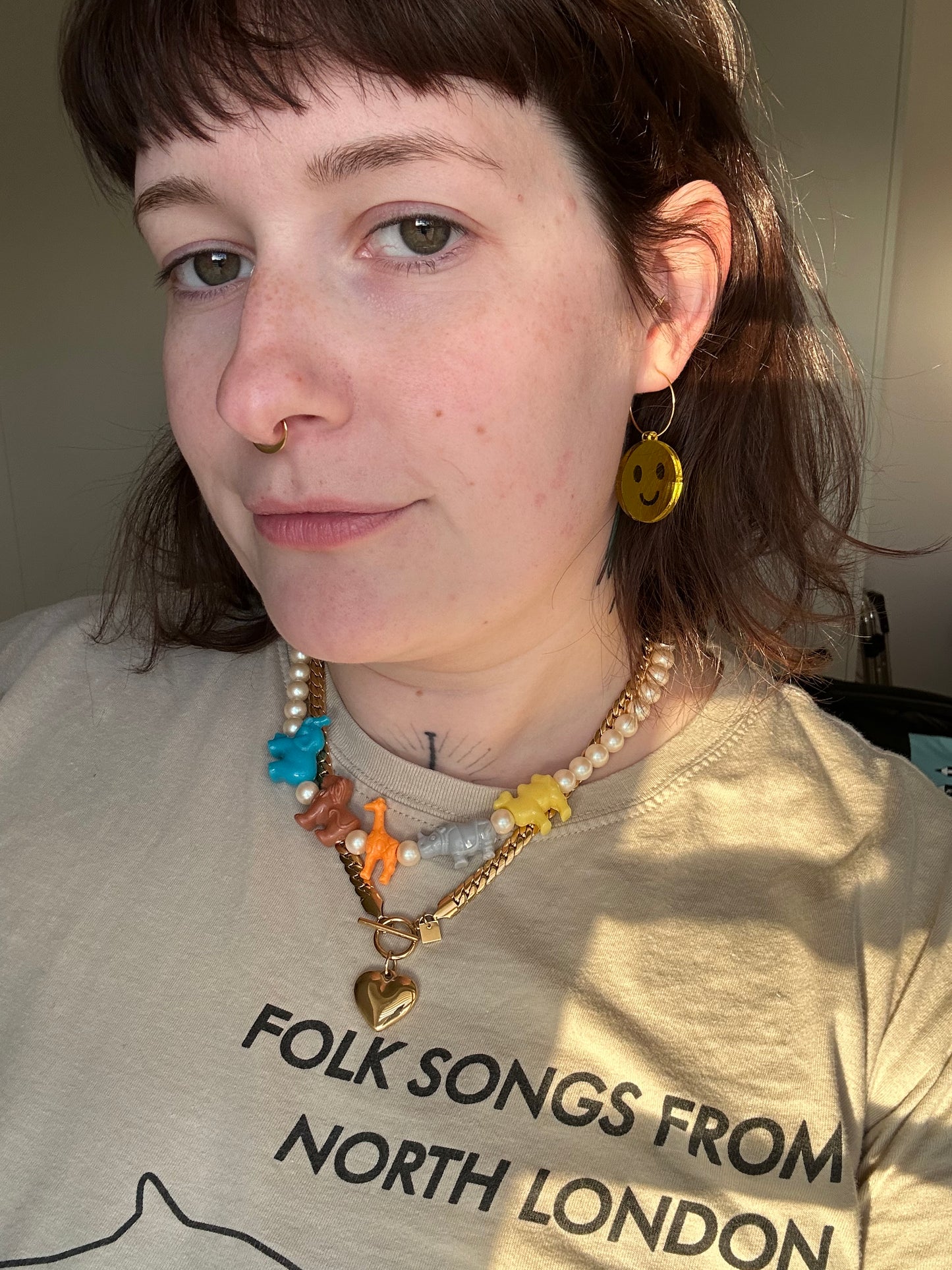 Happy Sad Smiley Acrylic Mirror Hoop Earrings