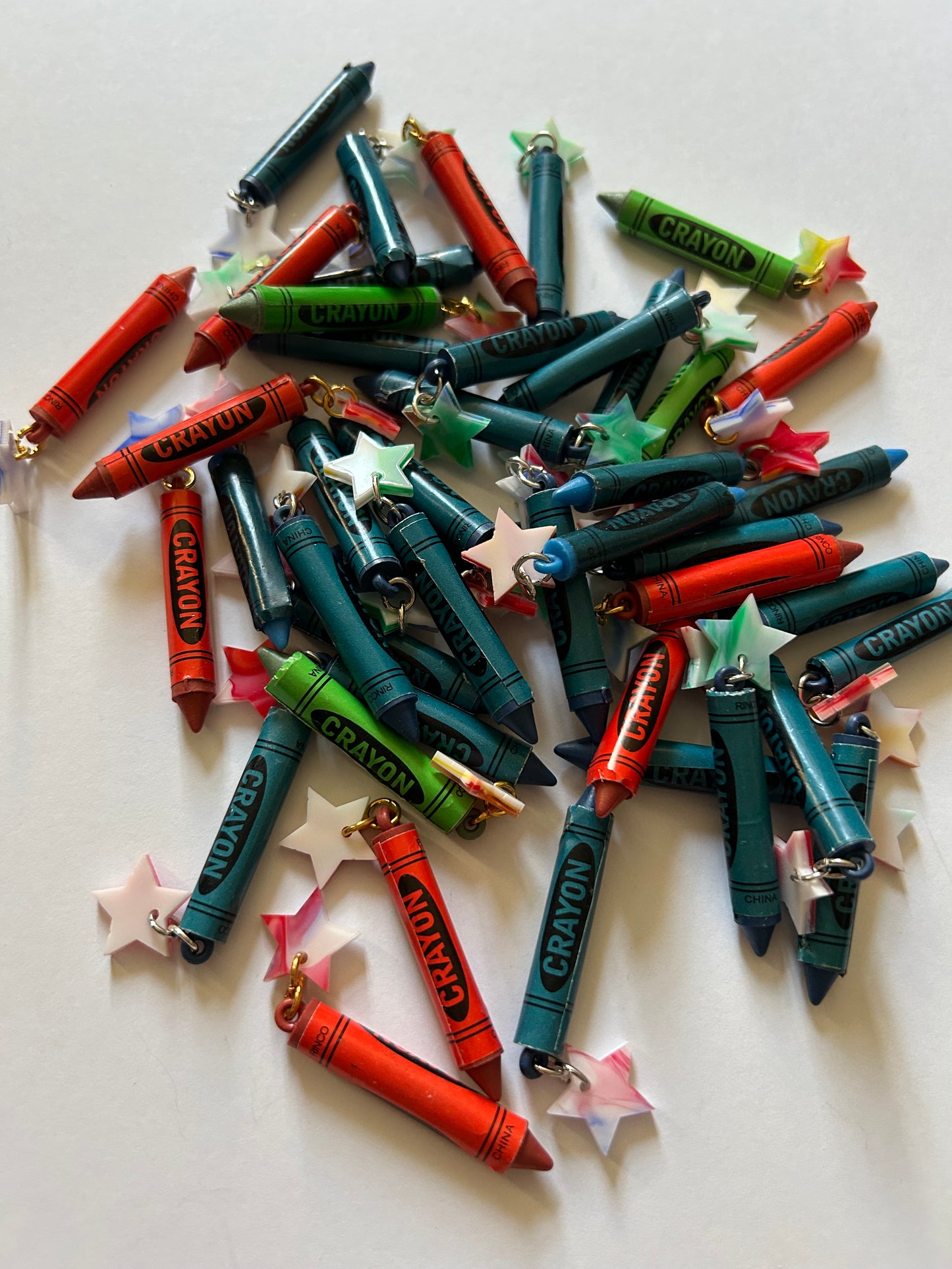 Vintage Crayon Acrylic Star Earrings