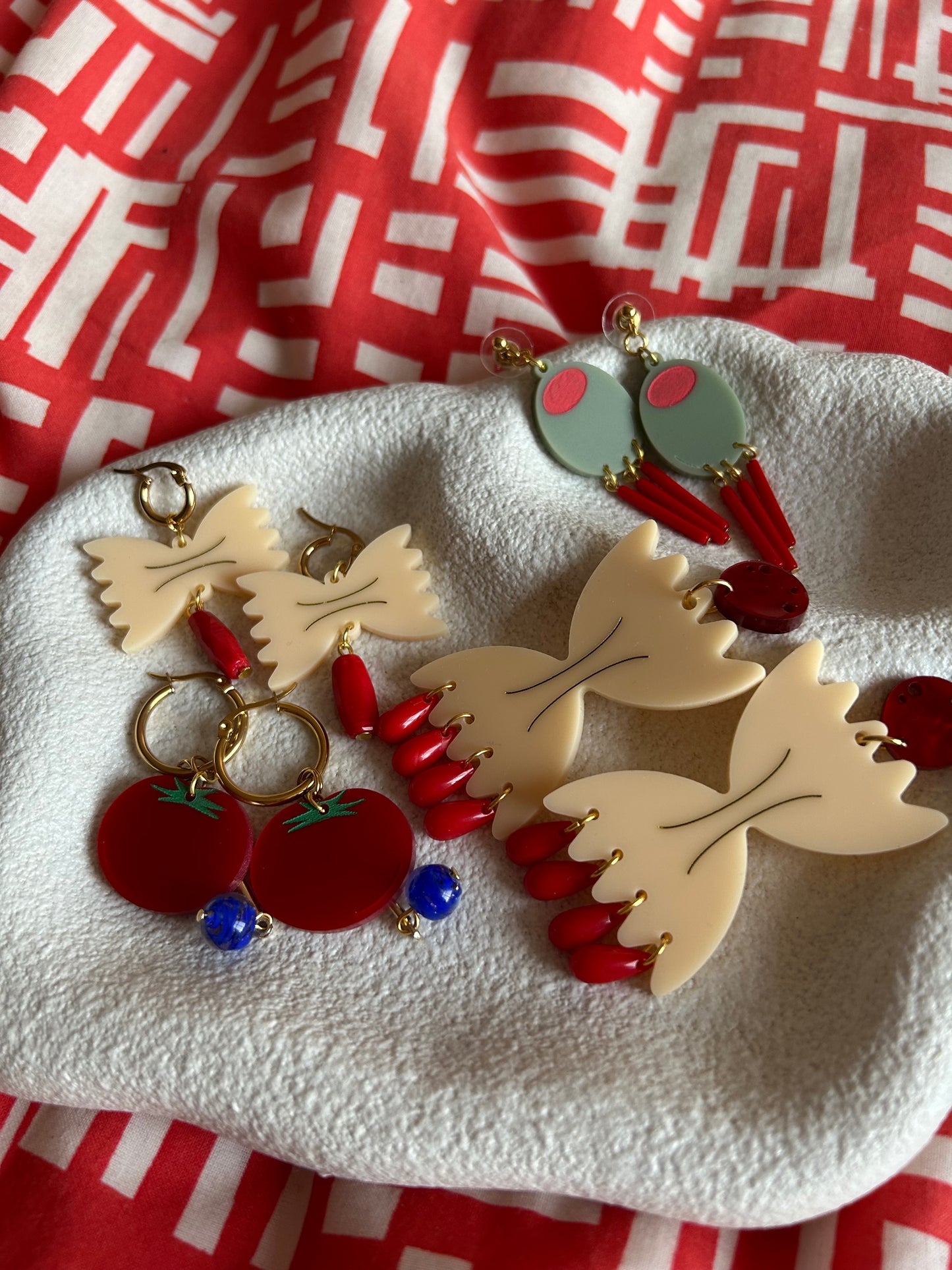 Olive Acrylic Dangly Earrings