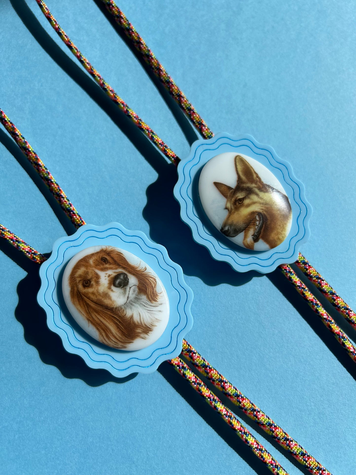 Light Blue Acrylic Bolo Ties