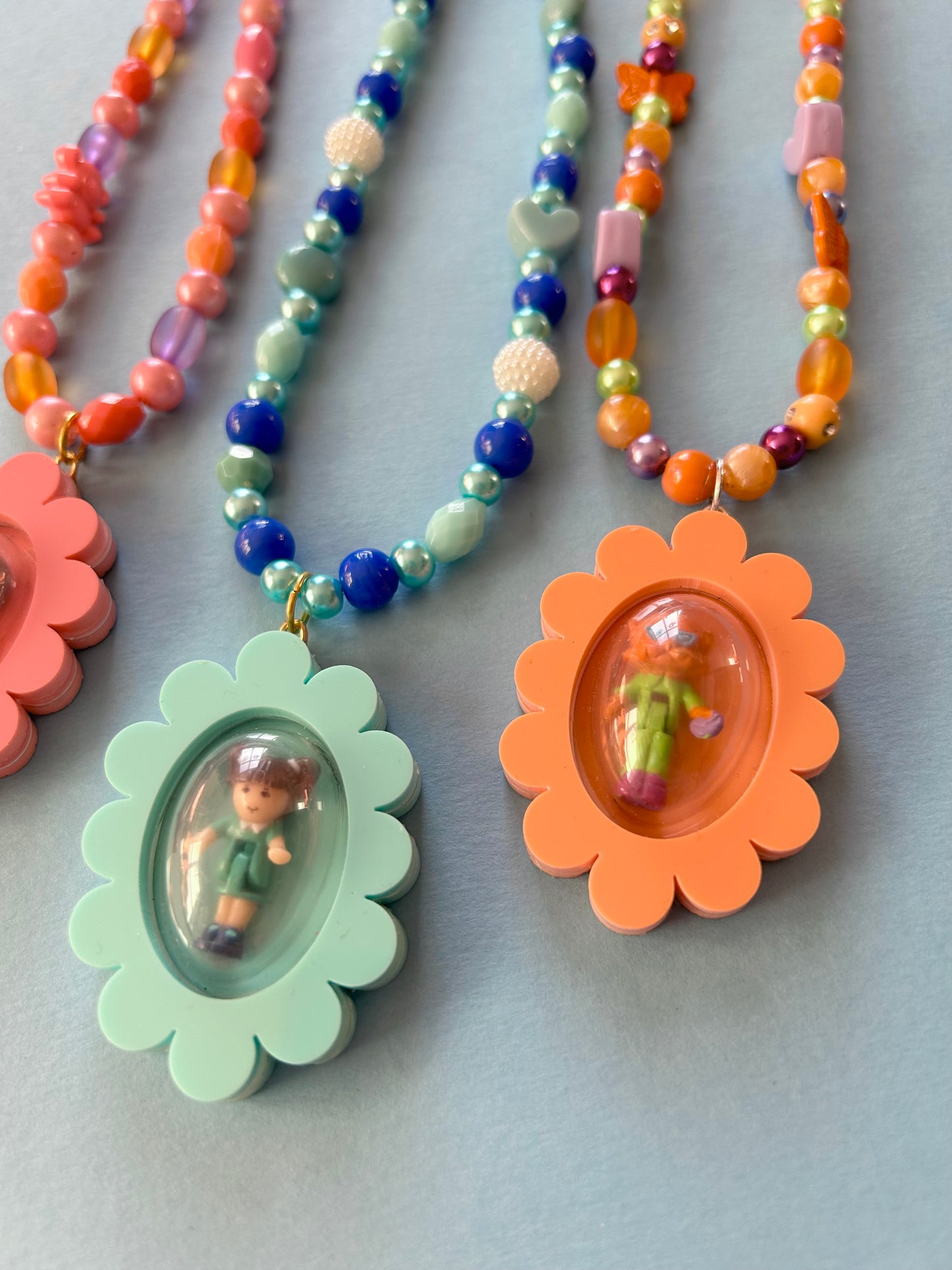 Polly Pocket Locket Beaded Necklaces