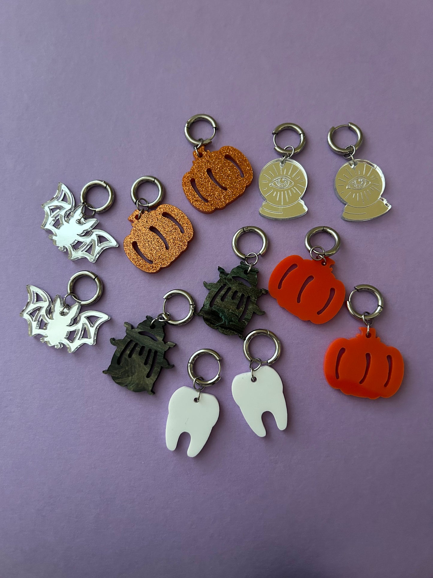 Halloween Charm Hoop Earrings