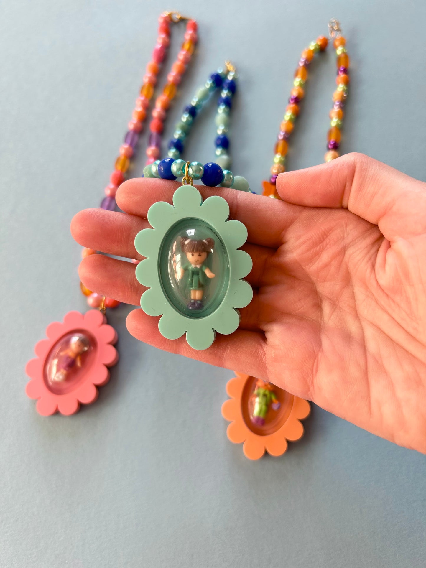 Polly Pocket Locket Beaded Necklaces