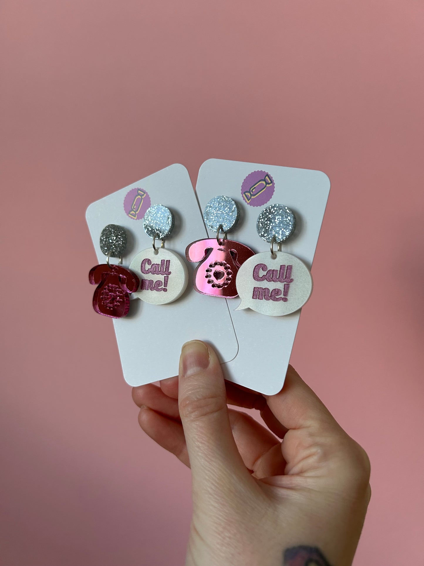 Call Me Acrylic Earrings