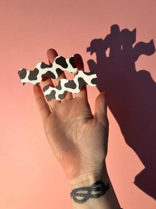 Cow Print Acrylic Hair Slides