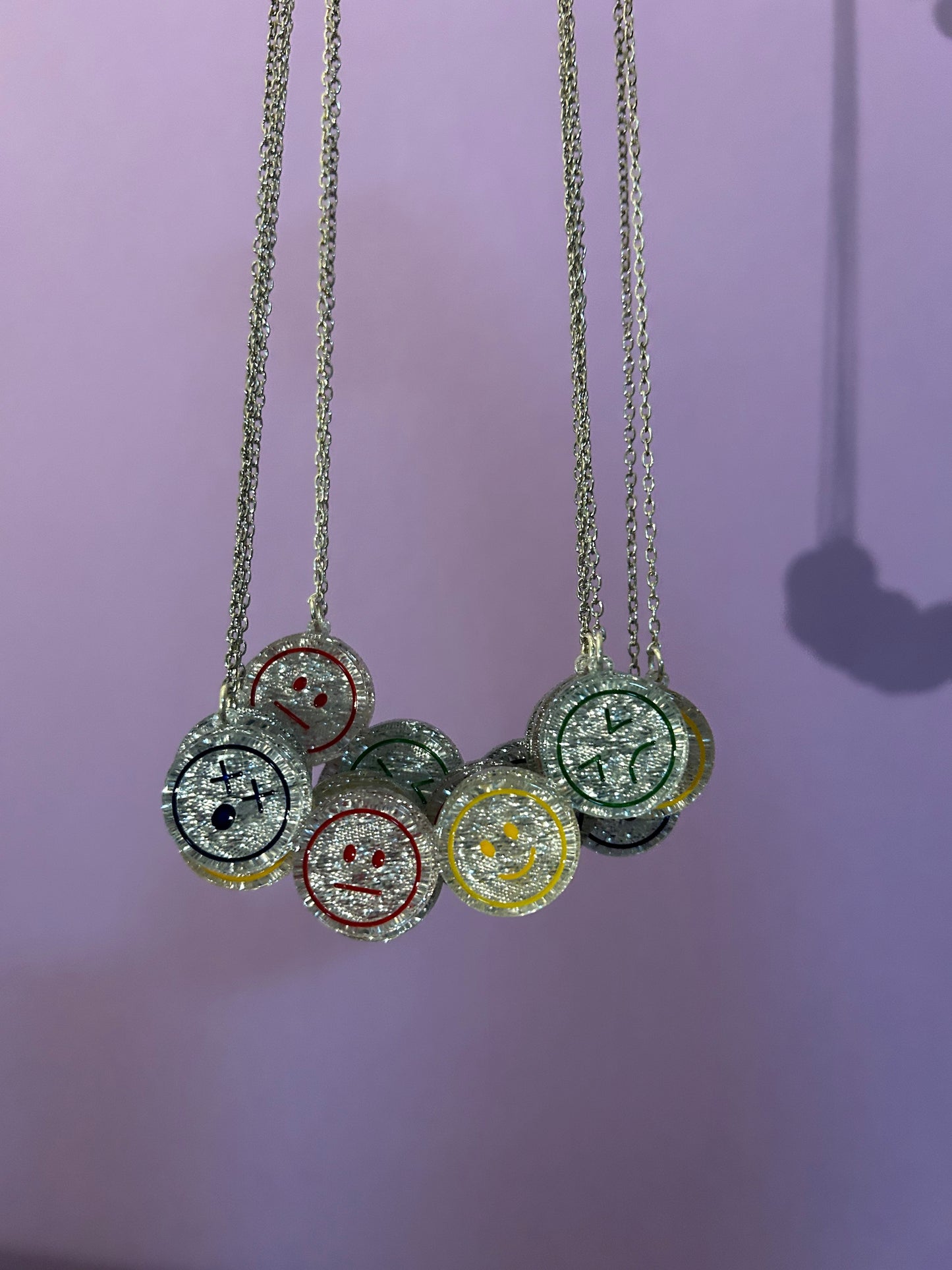 Mixed Emotions Glittery Acrylic Necklace