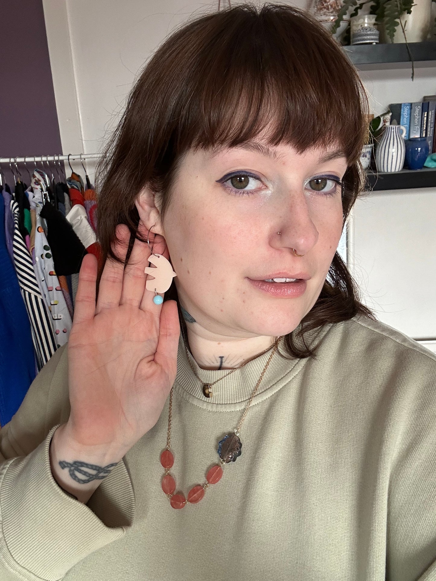 Worms & Birds Matte Acetate Hoop Earrings