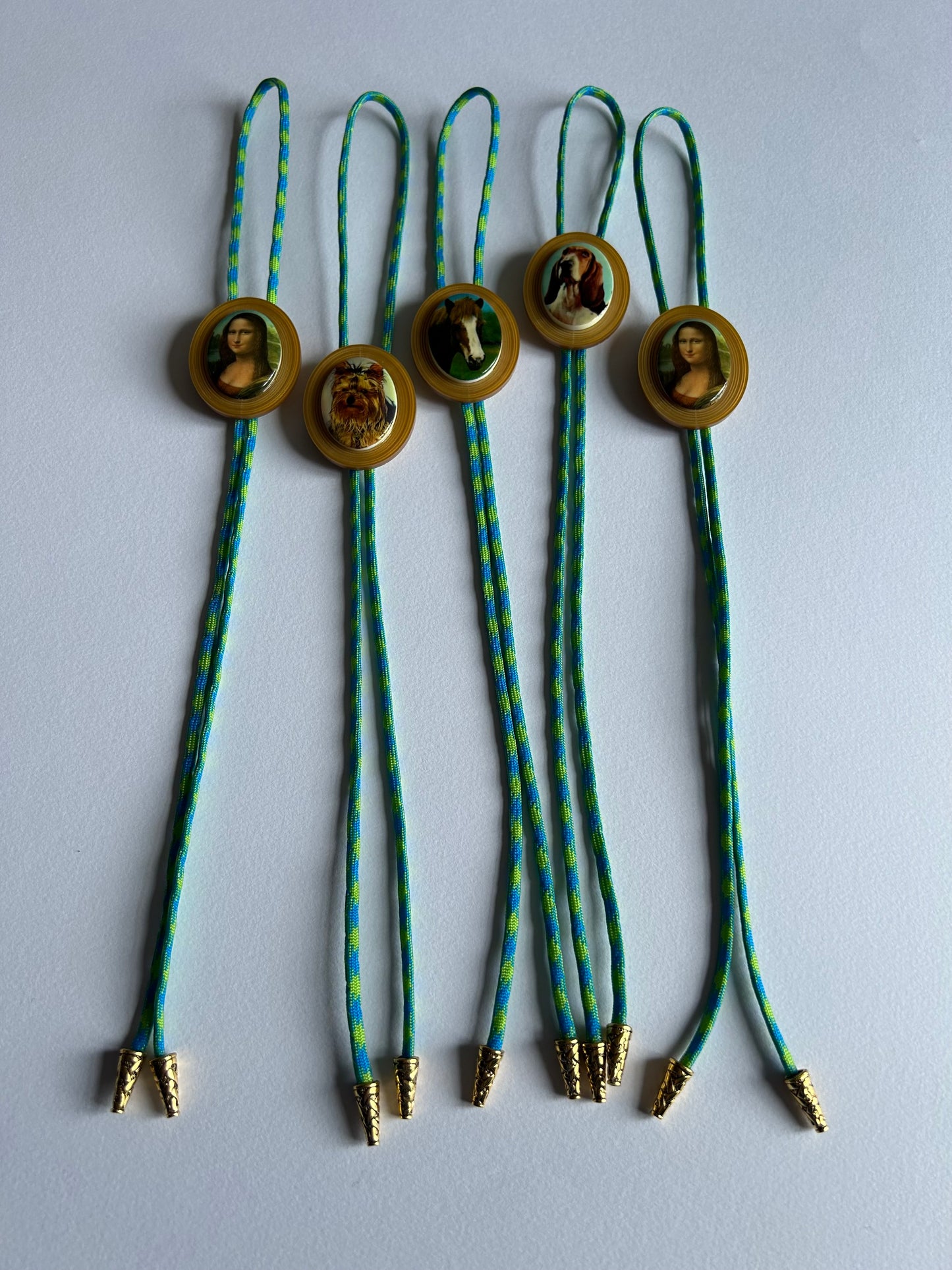 Green and Gold Acrylic Bolo Ties