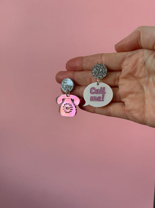 Call Me Acrylic Earrings