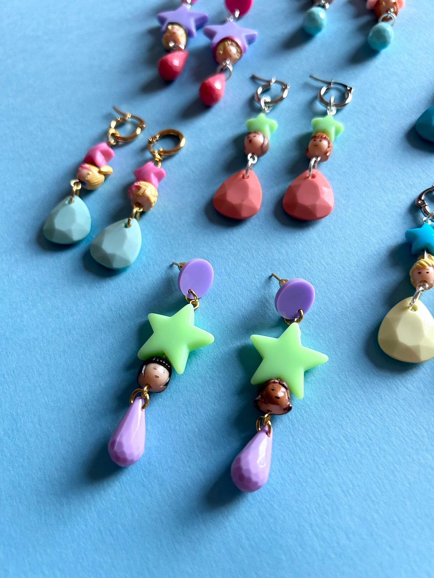 Polly Pocket Dangly Star Earrings