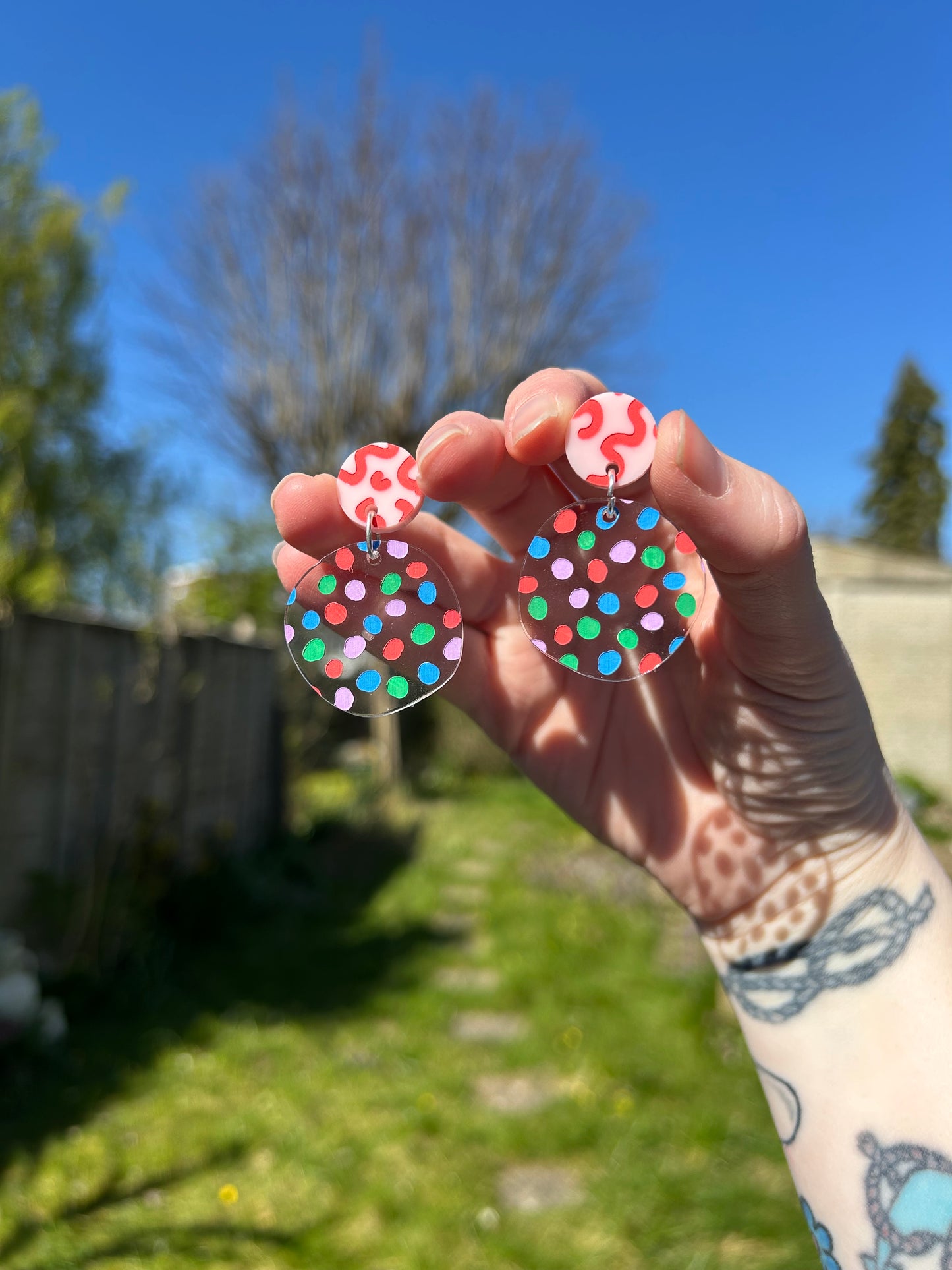 Dots & Squiggles Acrylic Earrings