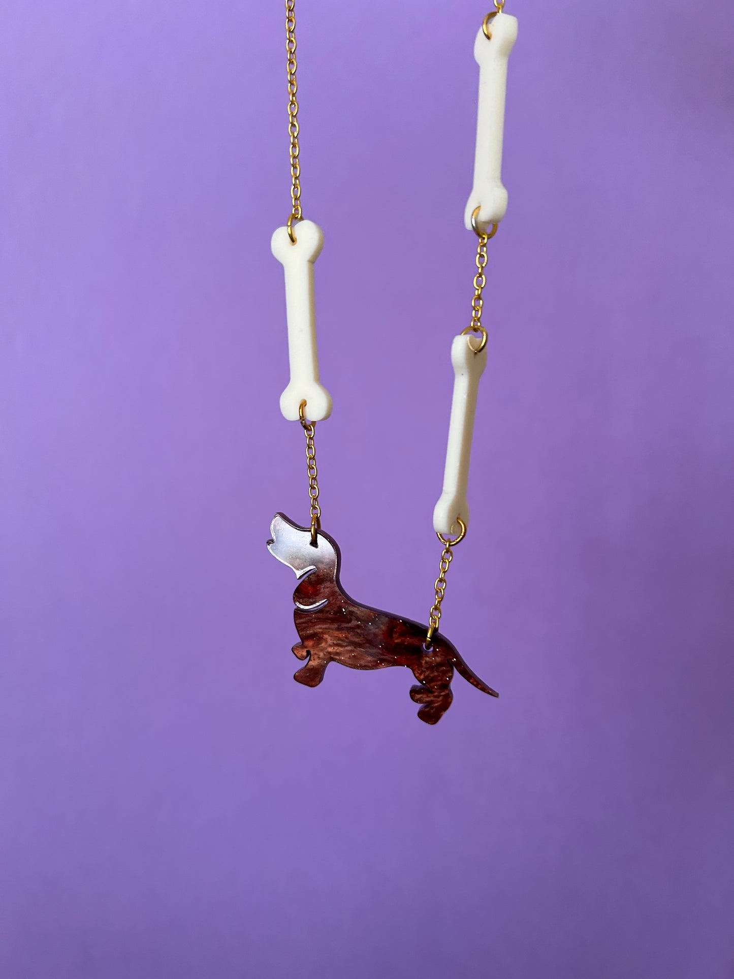 Sausage Dog Acrylic Necklace