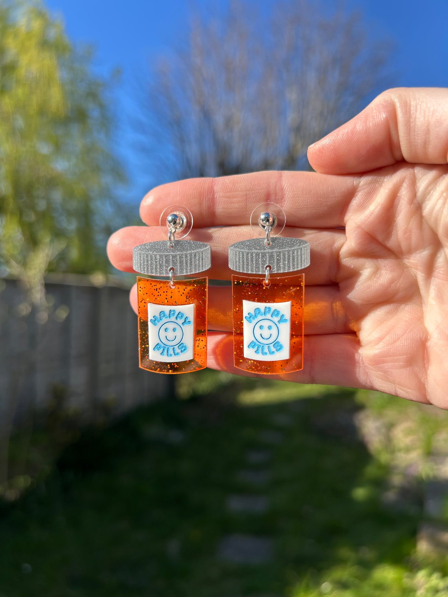 Happy Pills Acrylic Earrings