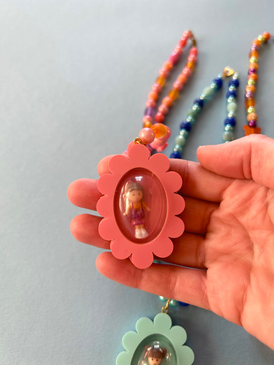 Polly Pocket Locket Beaded Necklaces