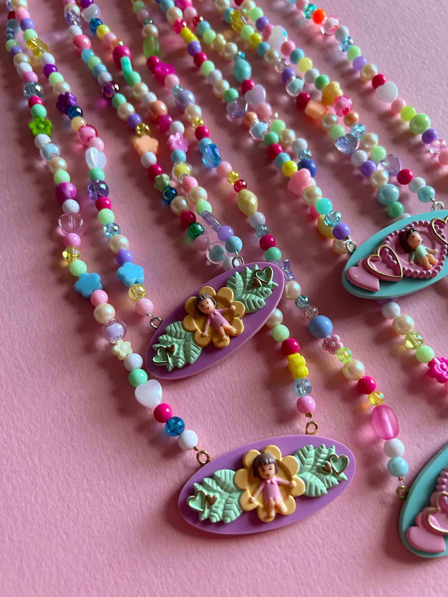 Polly Pocket Girly Beaded Necklaces