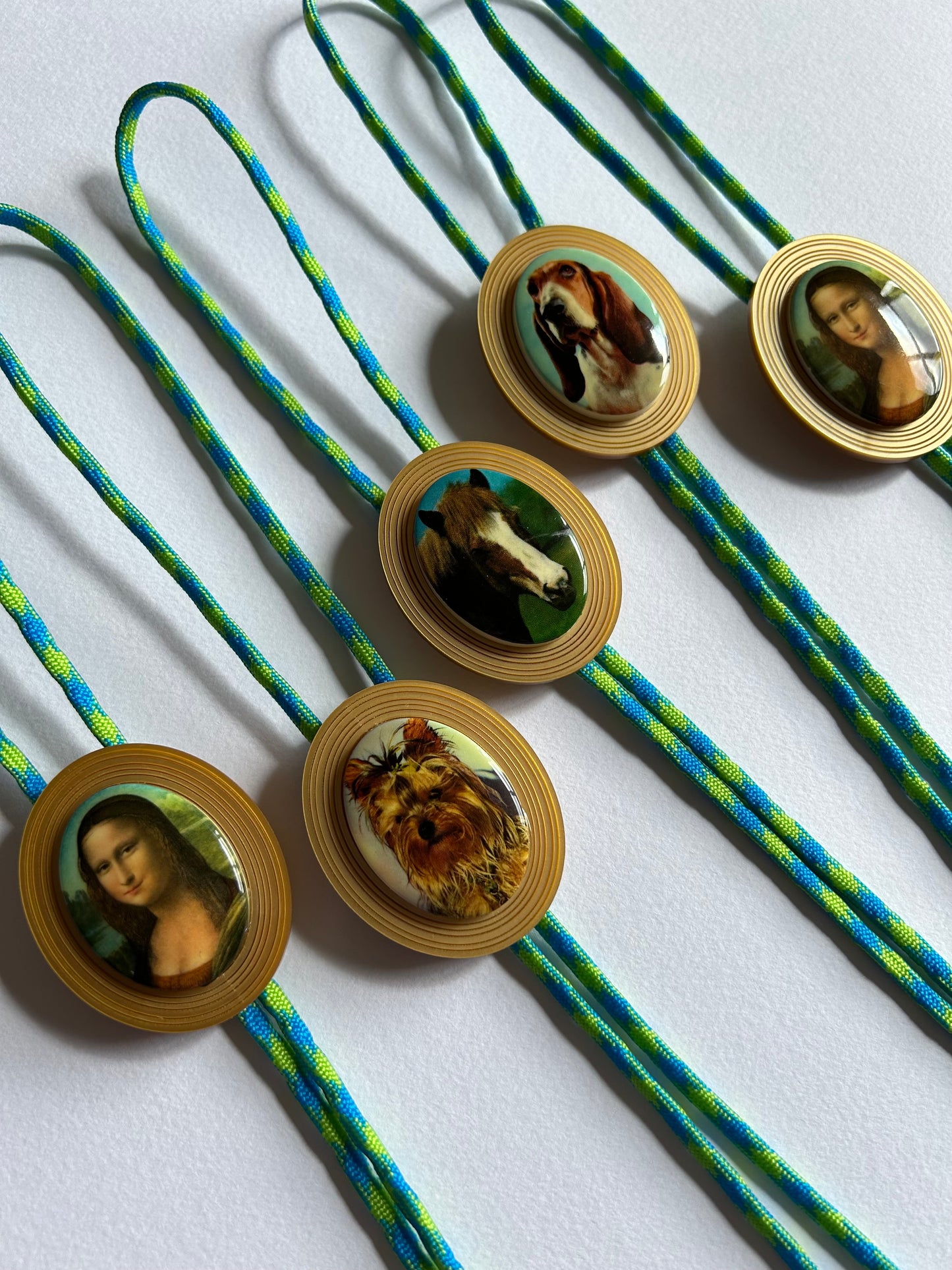Green and Gold Acrylic Bolo Ties