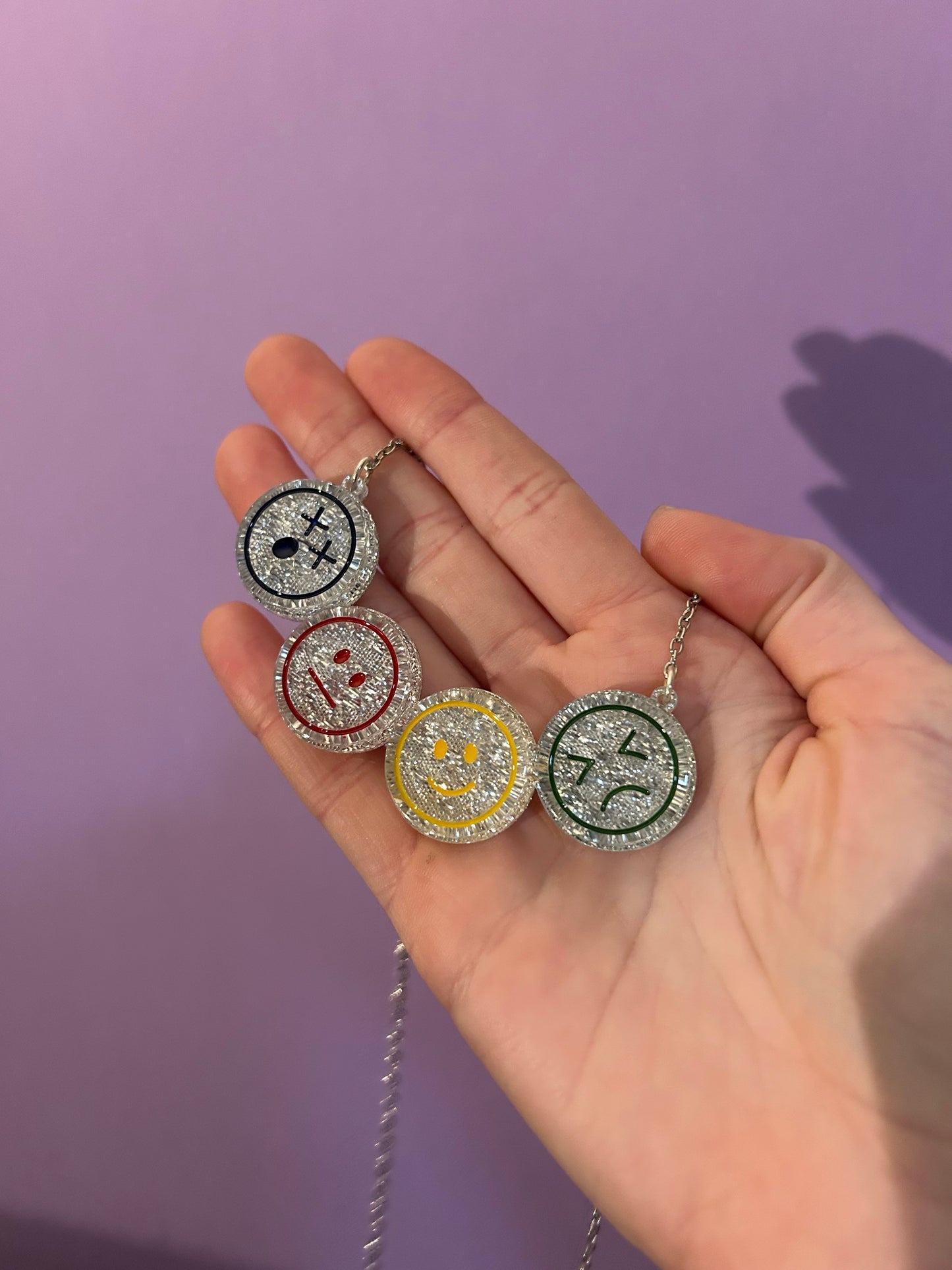 Mixed Emotions Glittery Acrylic Necklace