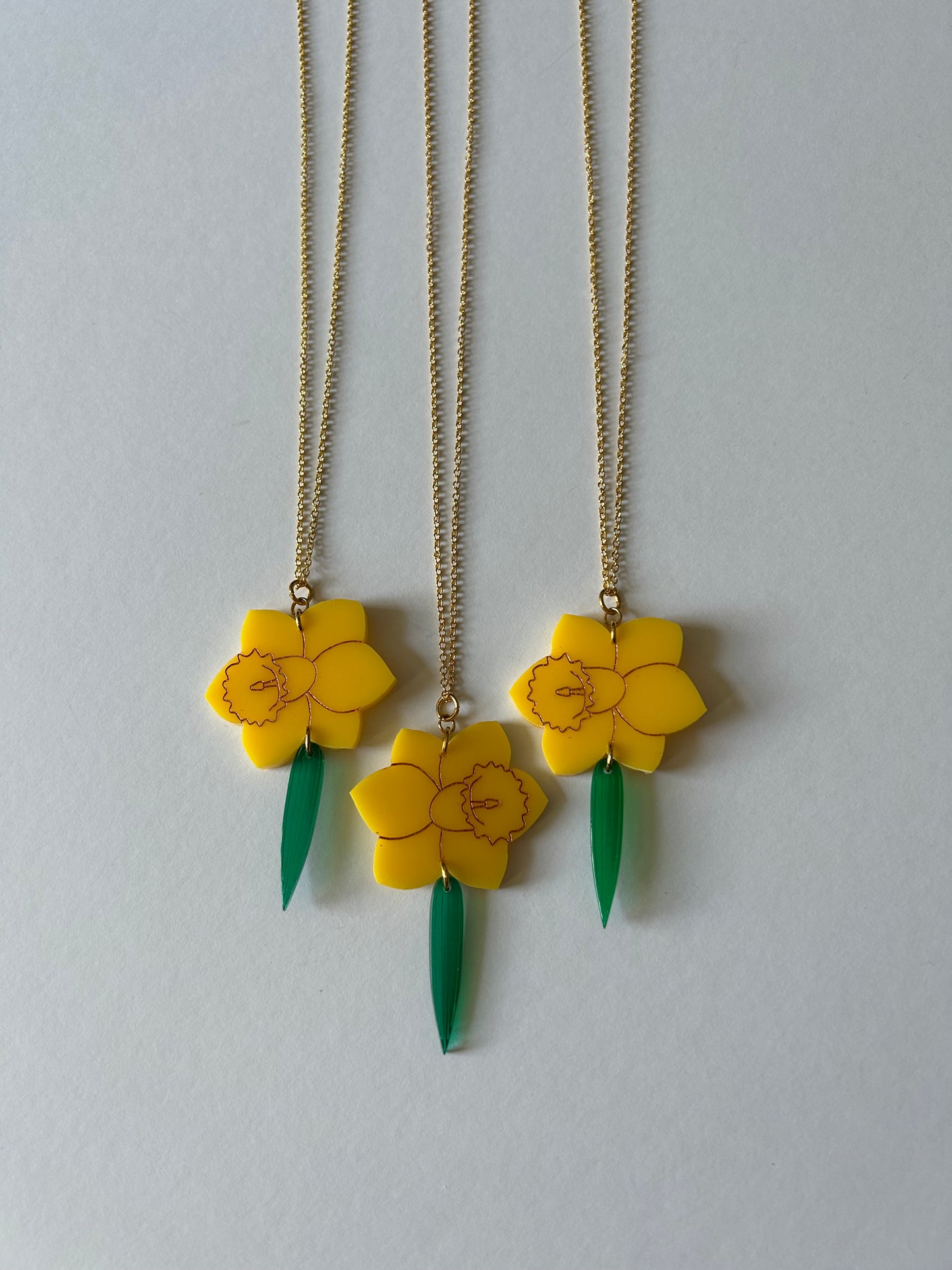 Big Daffodil Acrylic Necklaces