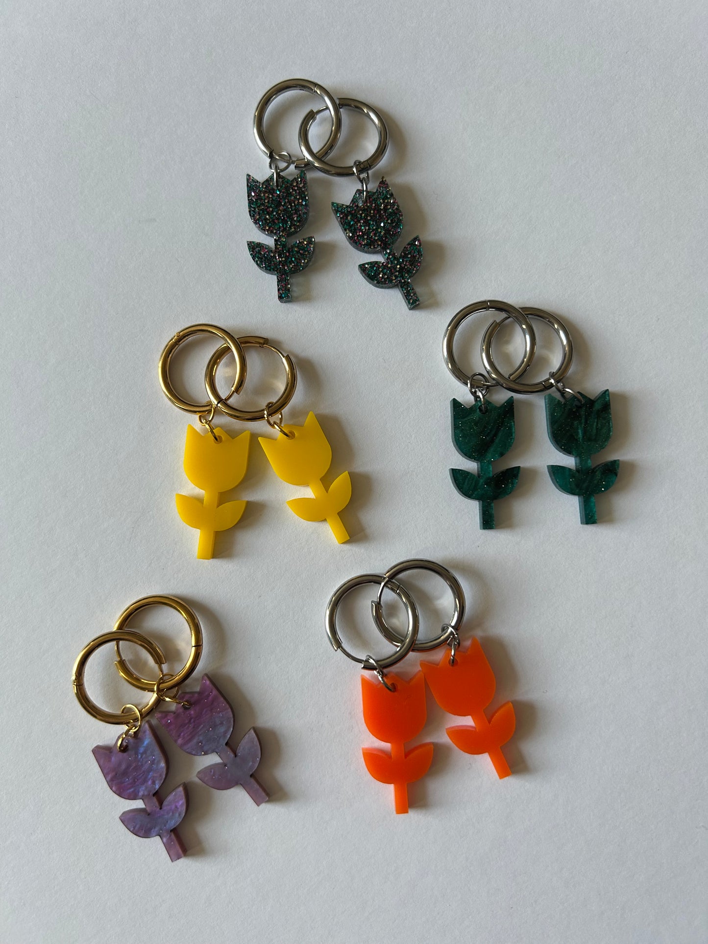Tulip Acrylic Hoop Earrings