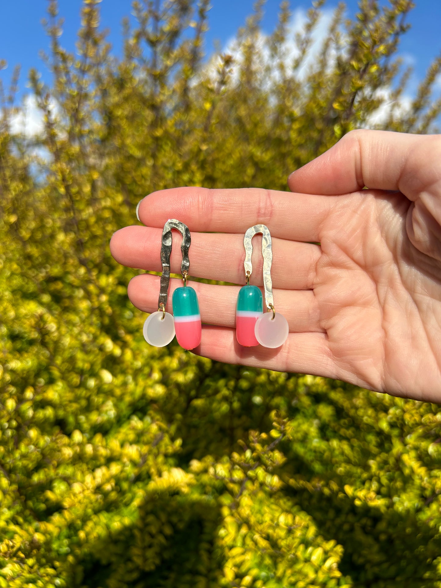 Fancy Pill Dangly Earrings