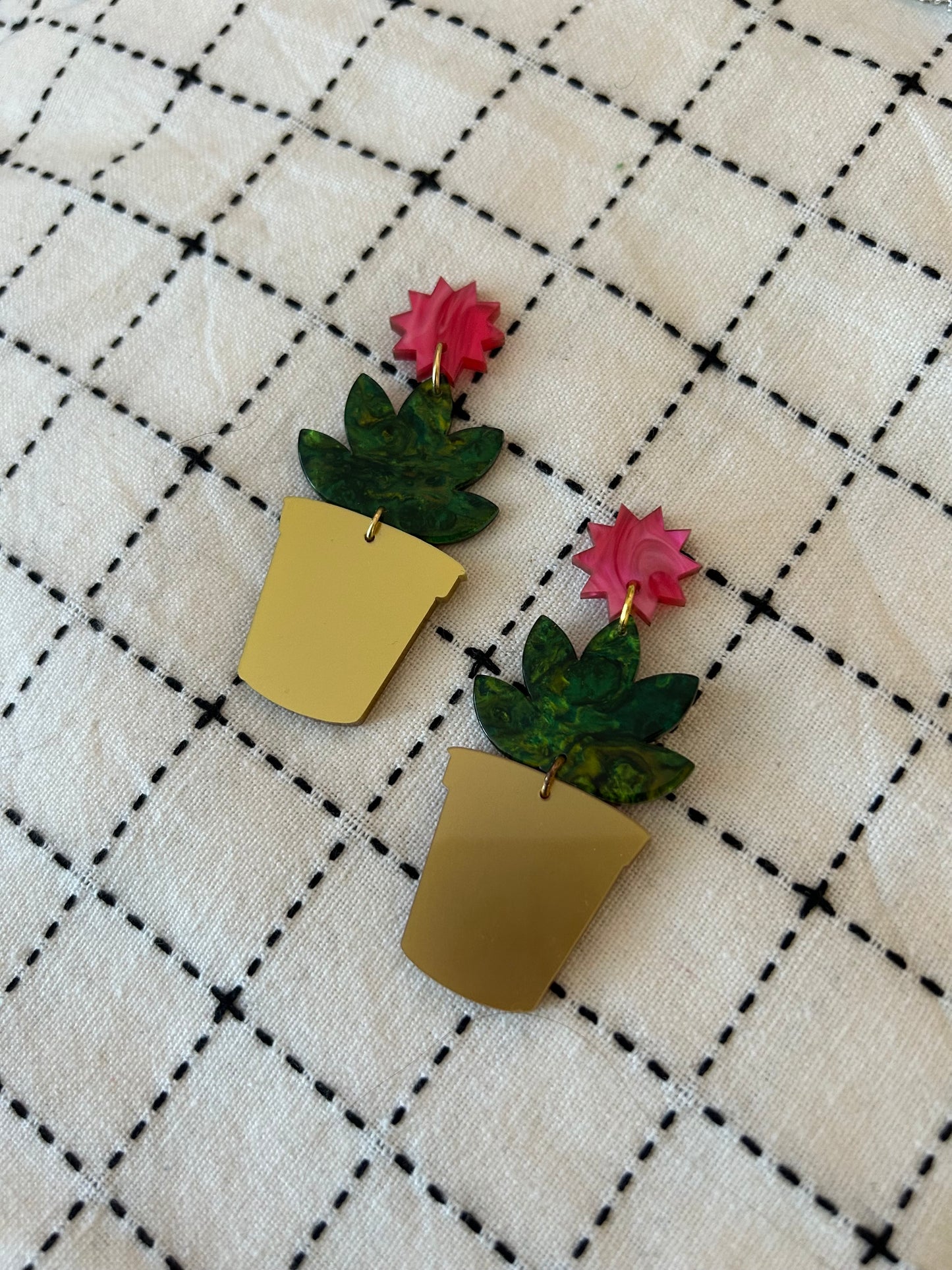 Plant Pot Acrylic Earrings