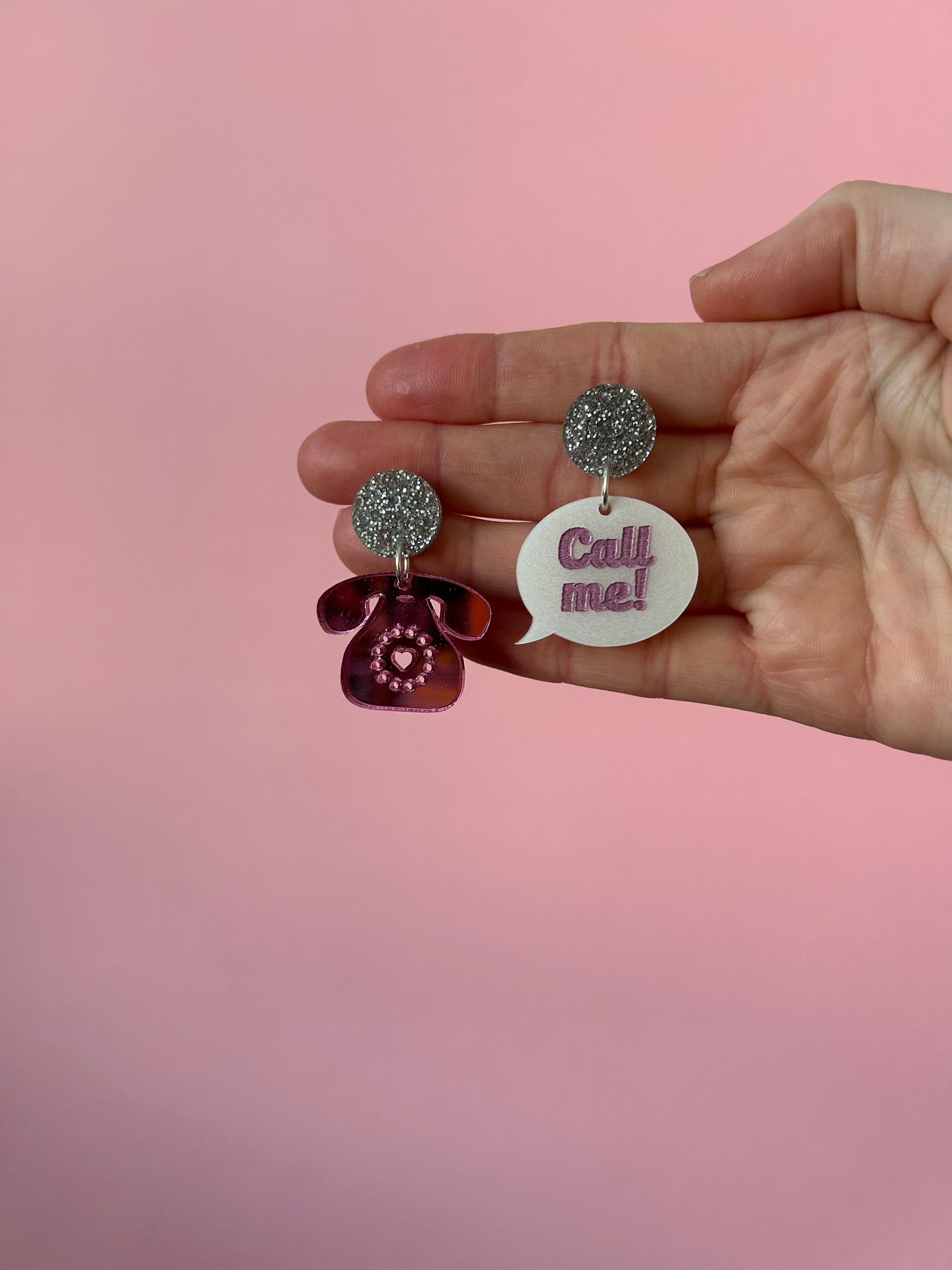 Call Me Acrylic Earrings