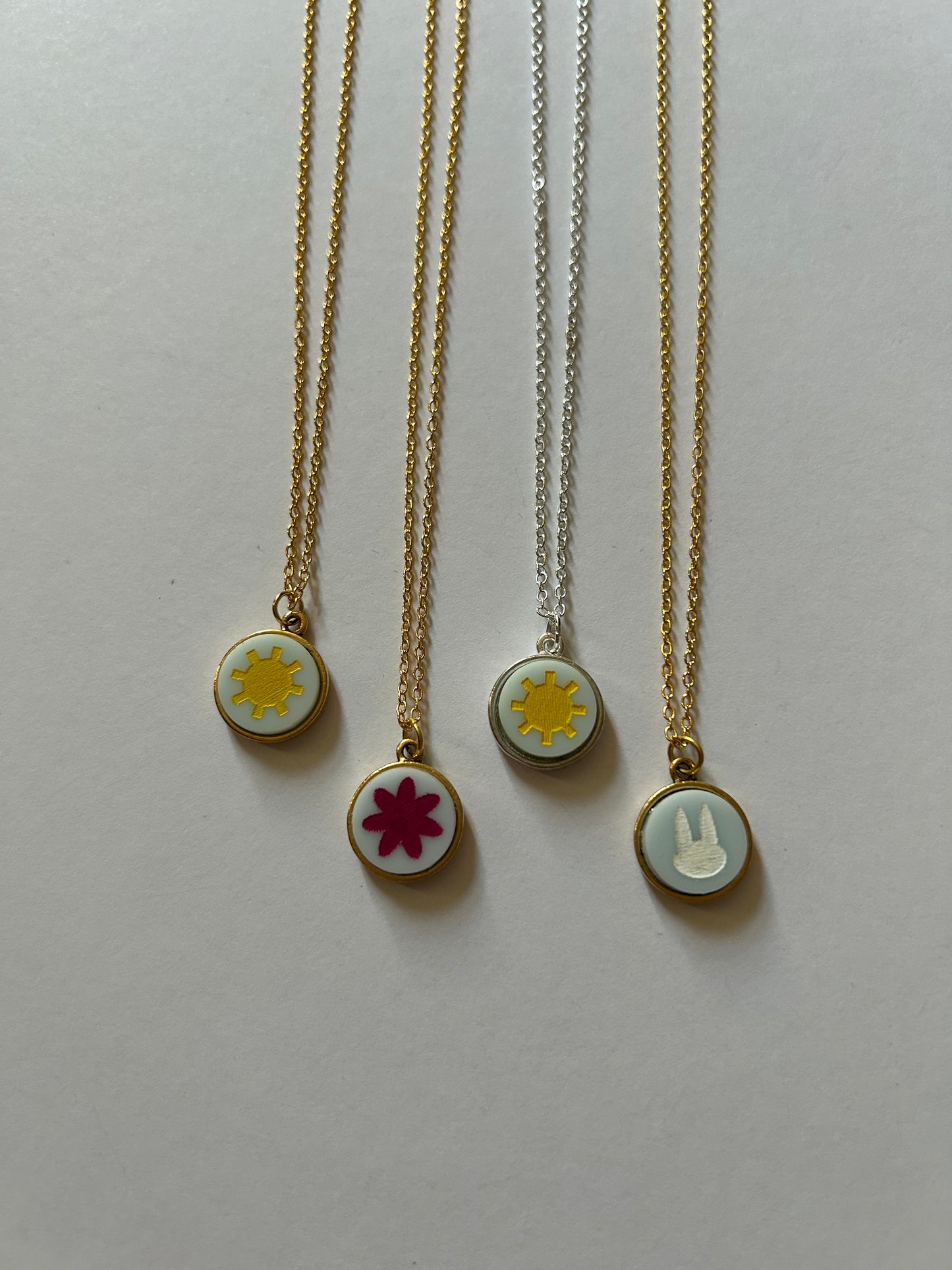 Little Round Acrylic Cameo Necklaces