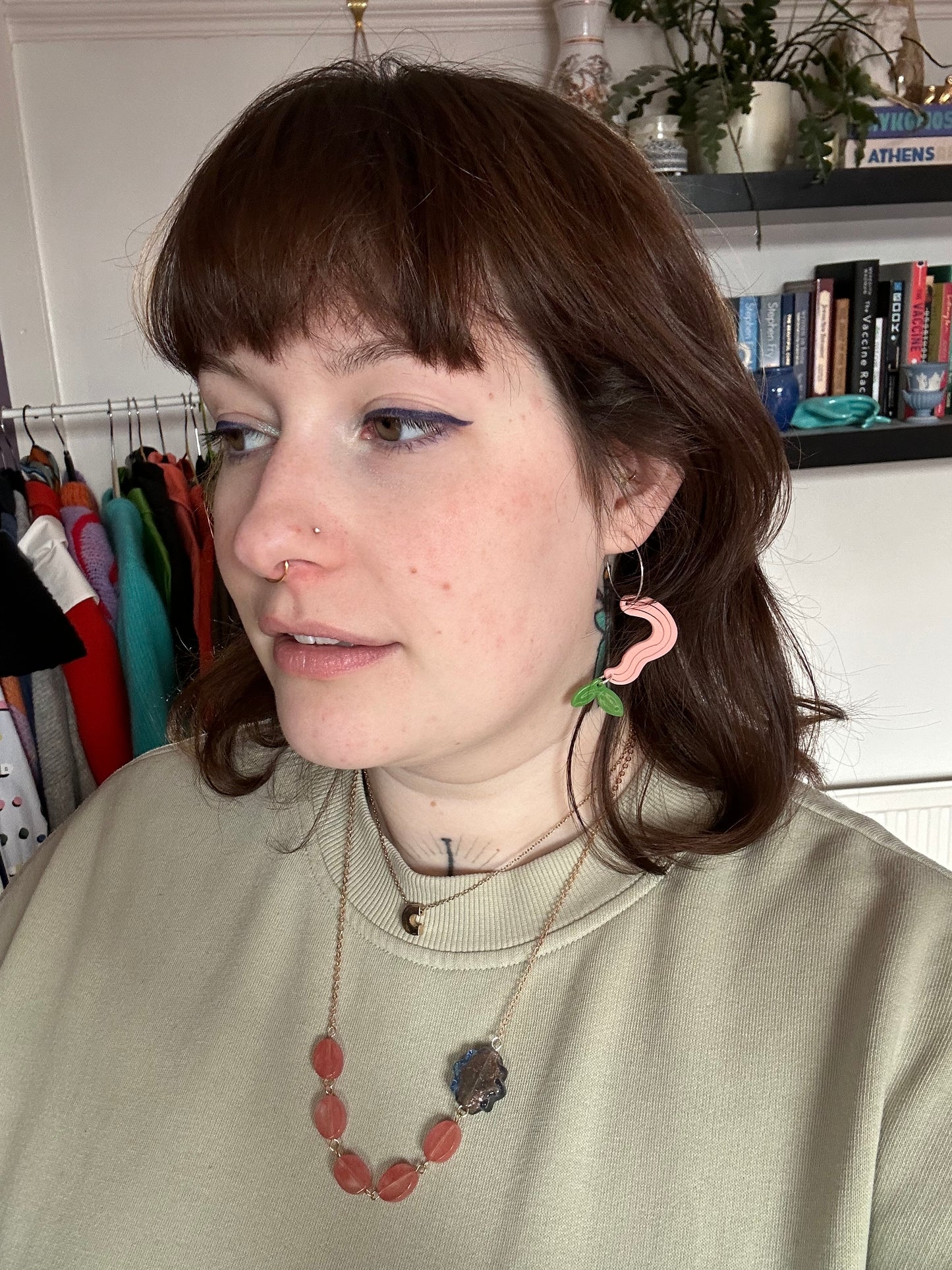 Worms & Birds Matte Acetate Hoop Earrings